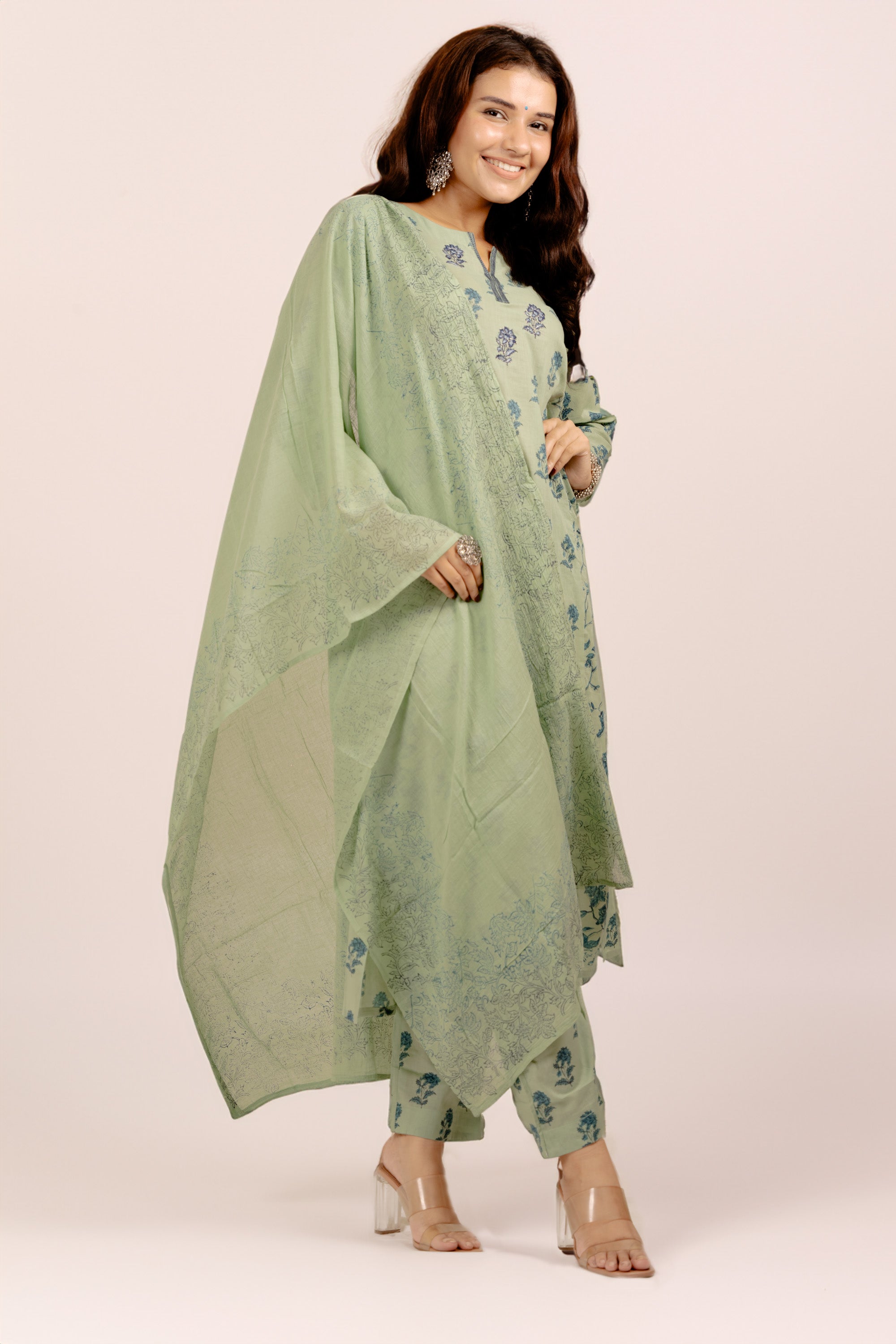 PAYAL Motif Printed Cotton Cambric Suit Set