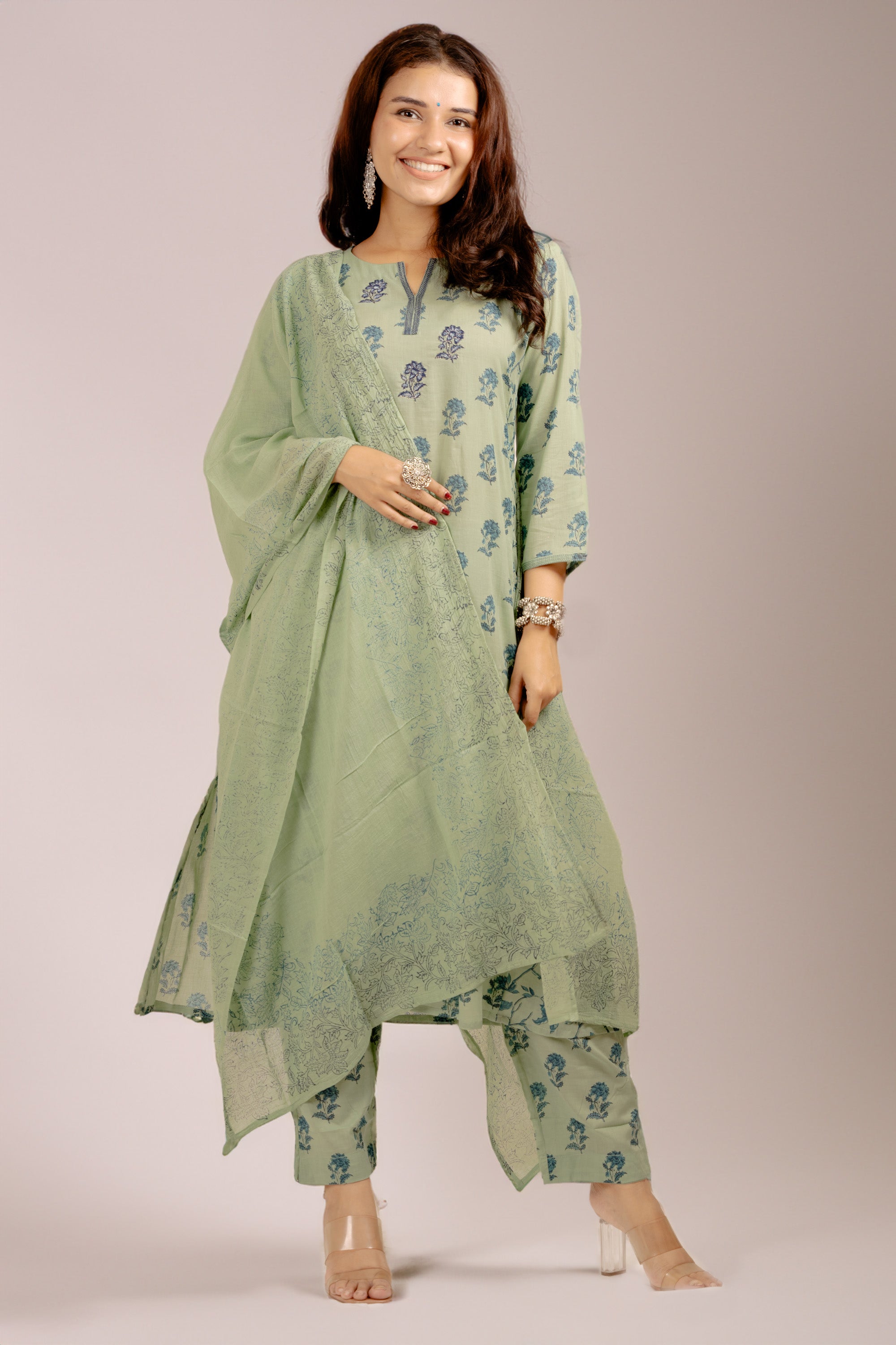 PAYAL Motif Printed Cotton Cambric Suit Set