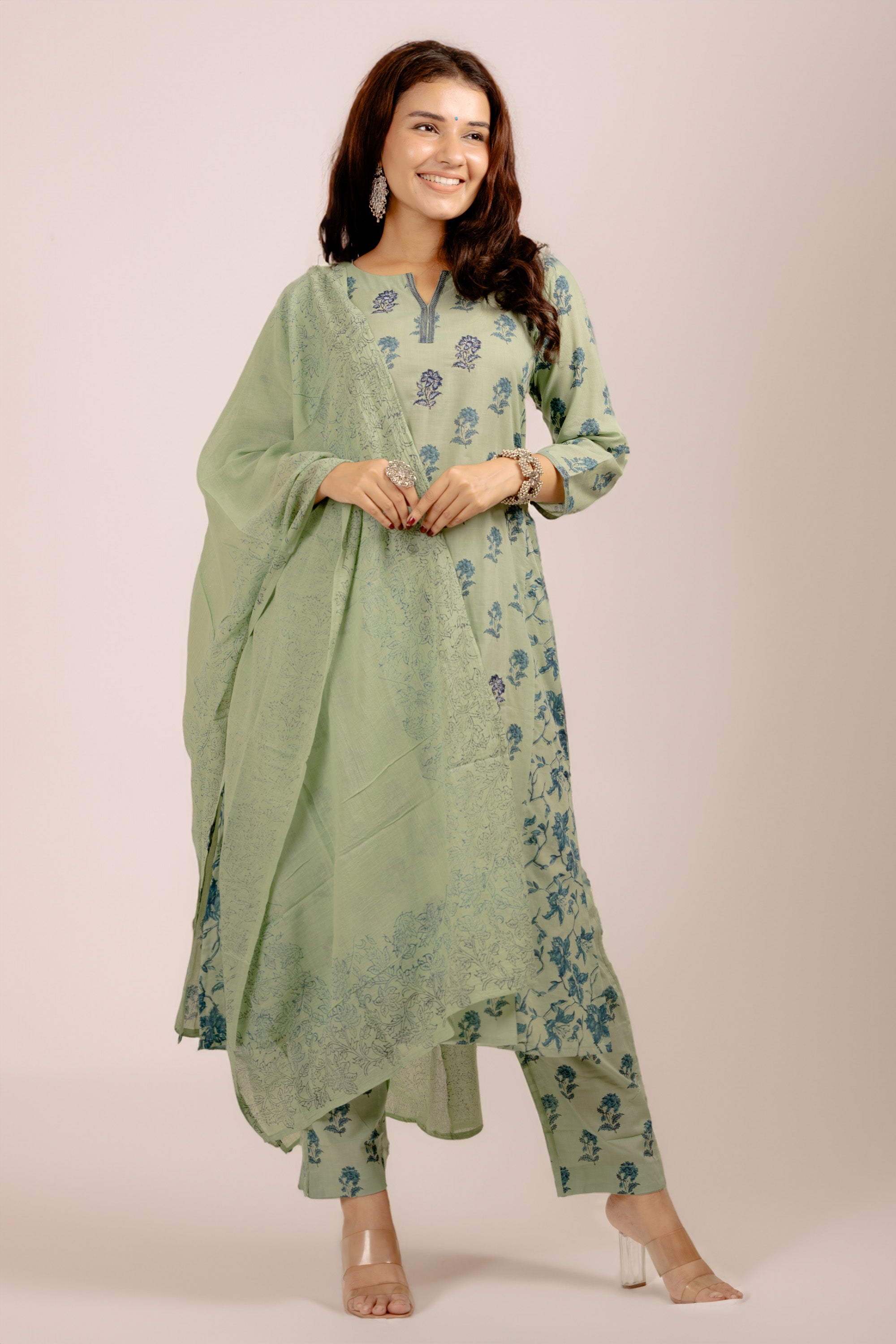 PAYAL Motif Printed Cotton Cambric Suit Set