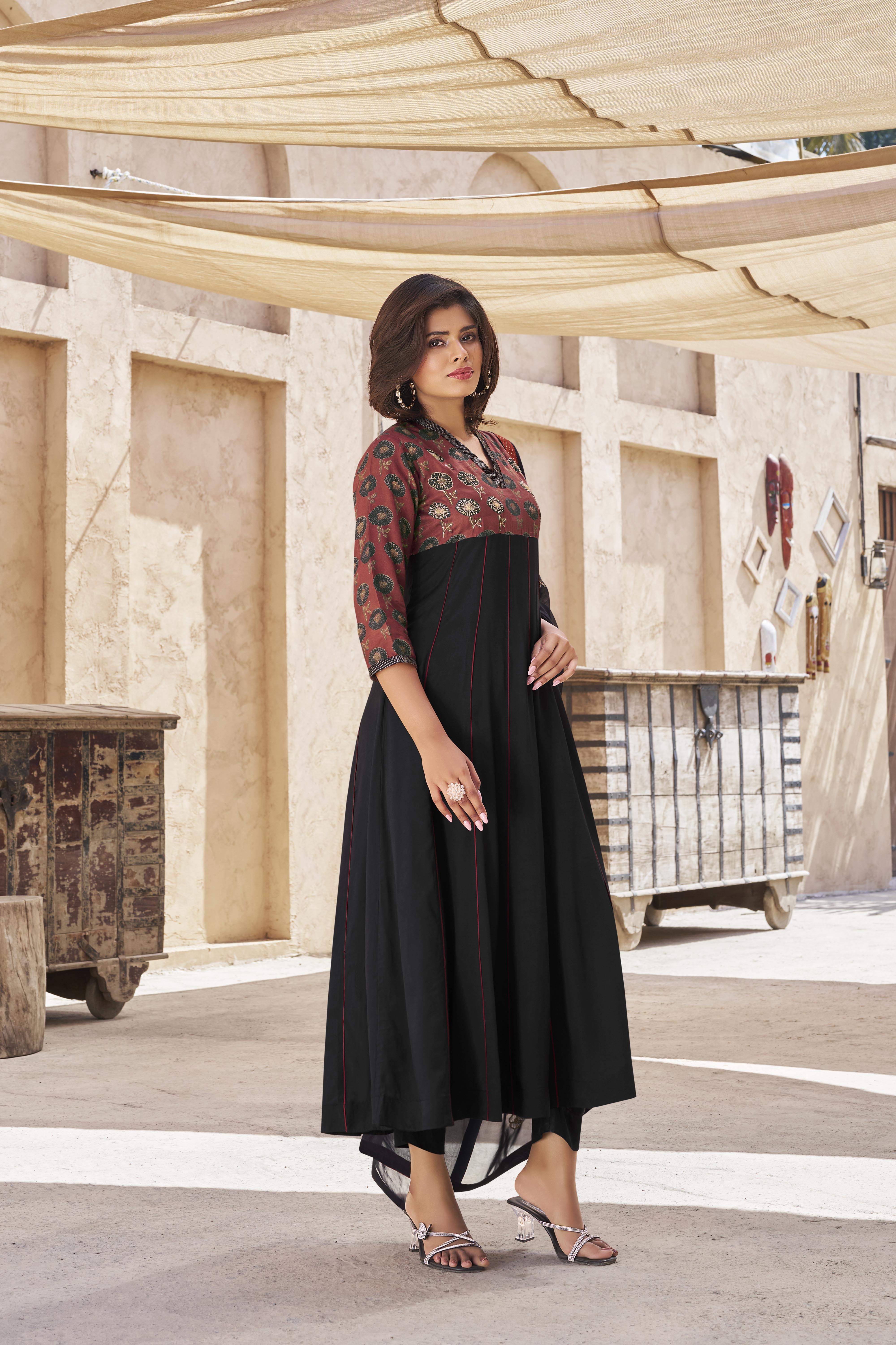 Maroon Muslin Anarkali Salwar Suit Set