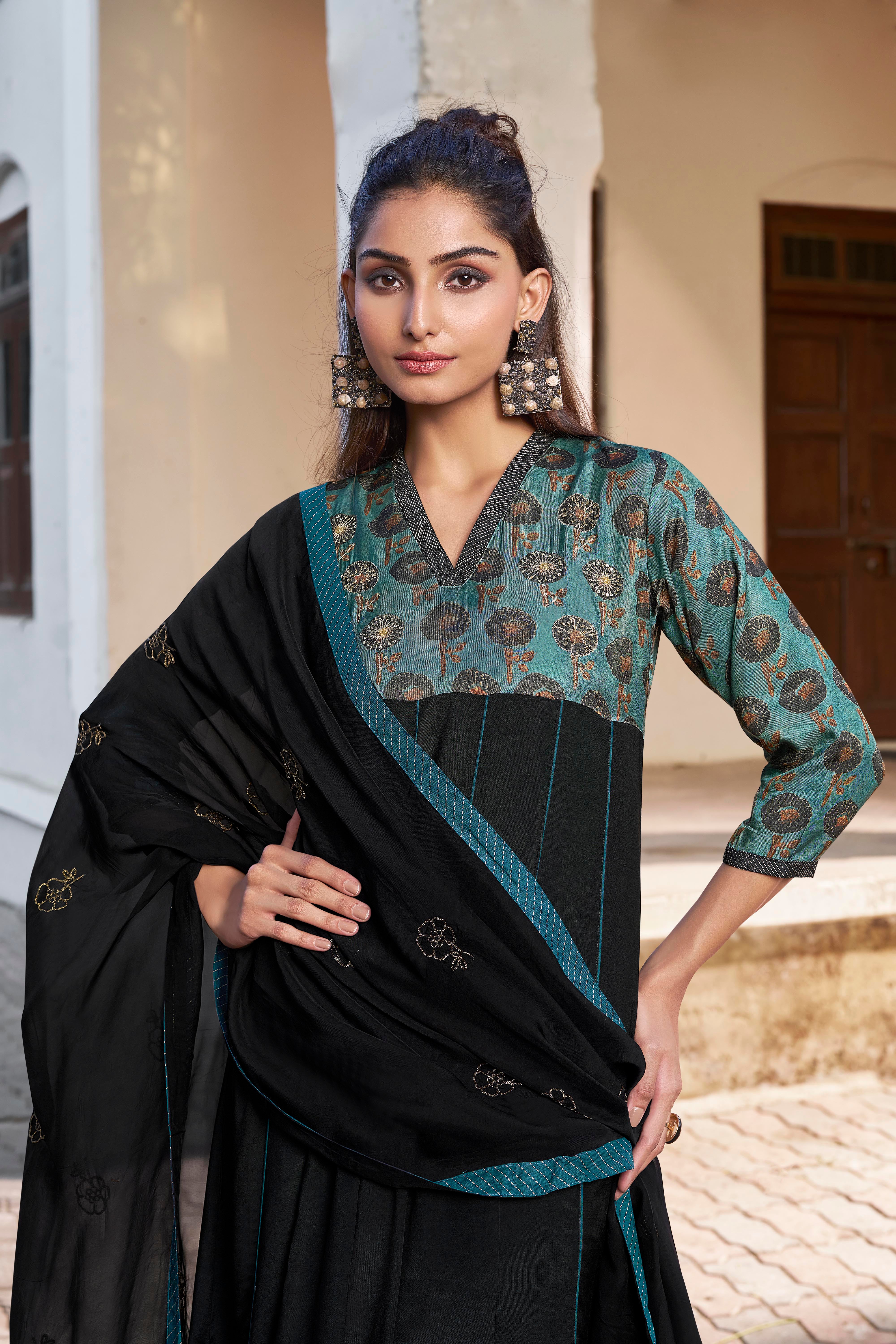 Rama Muslin Anarkali Salwar Suit Set