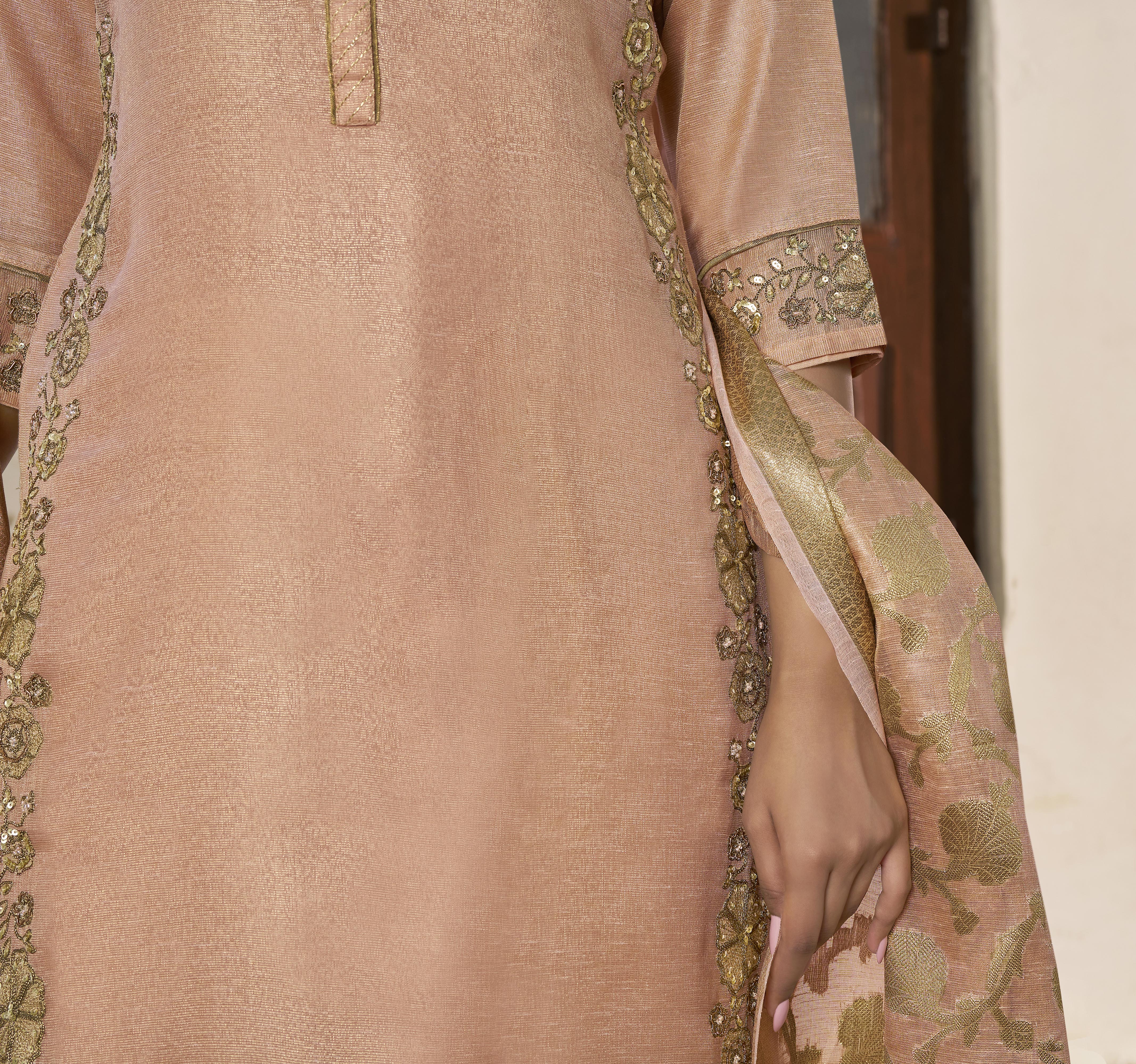 Pich Poly cotton A-line Salwar Suit Set