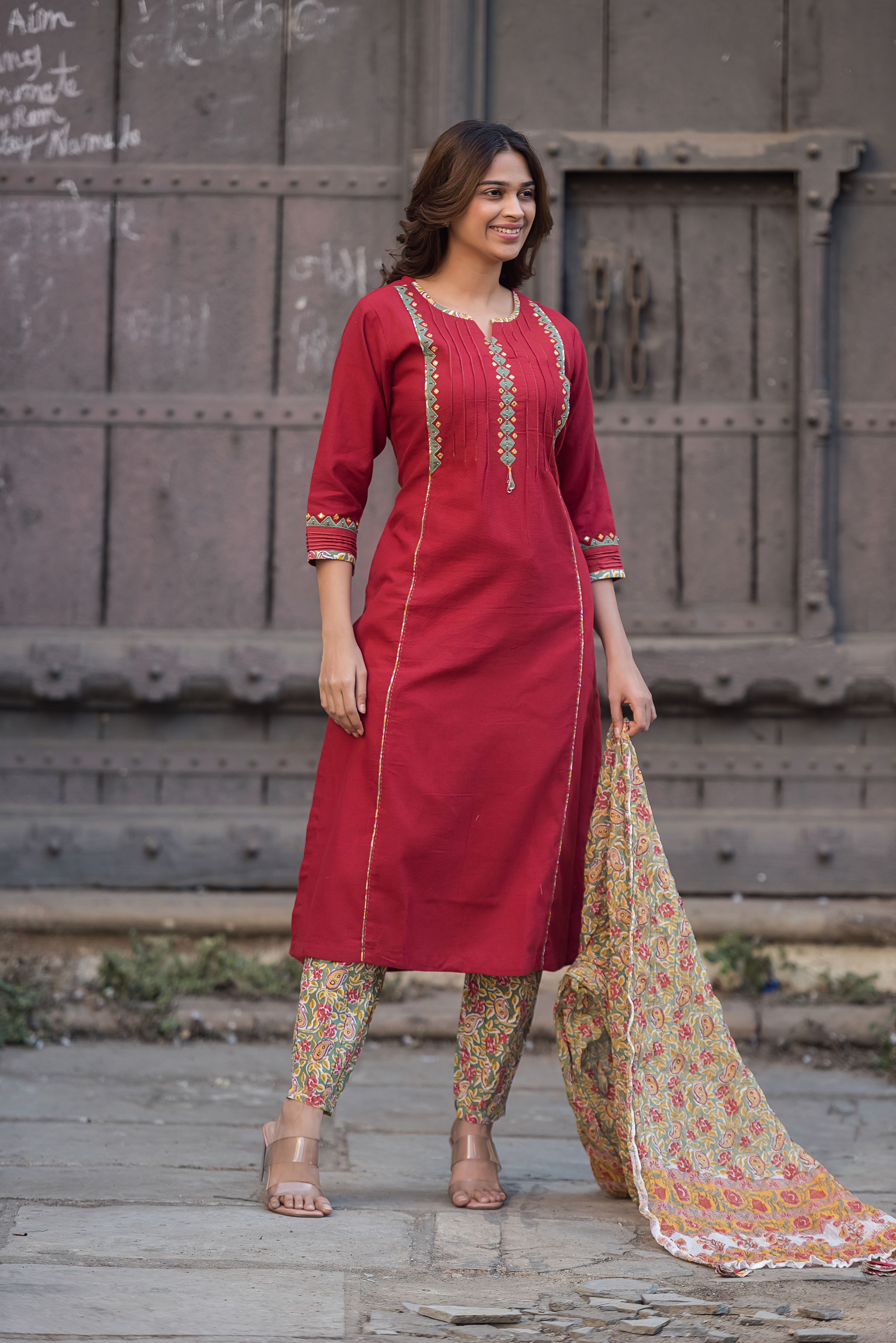 Maroon Aline Suit Set