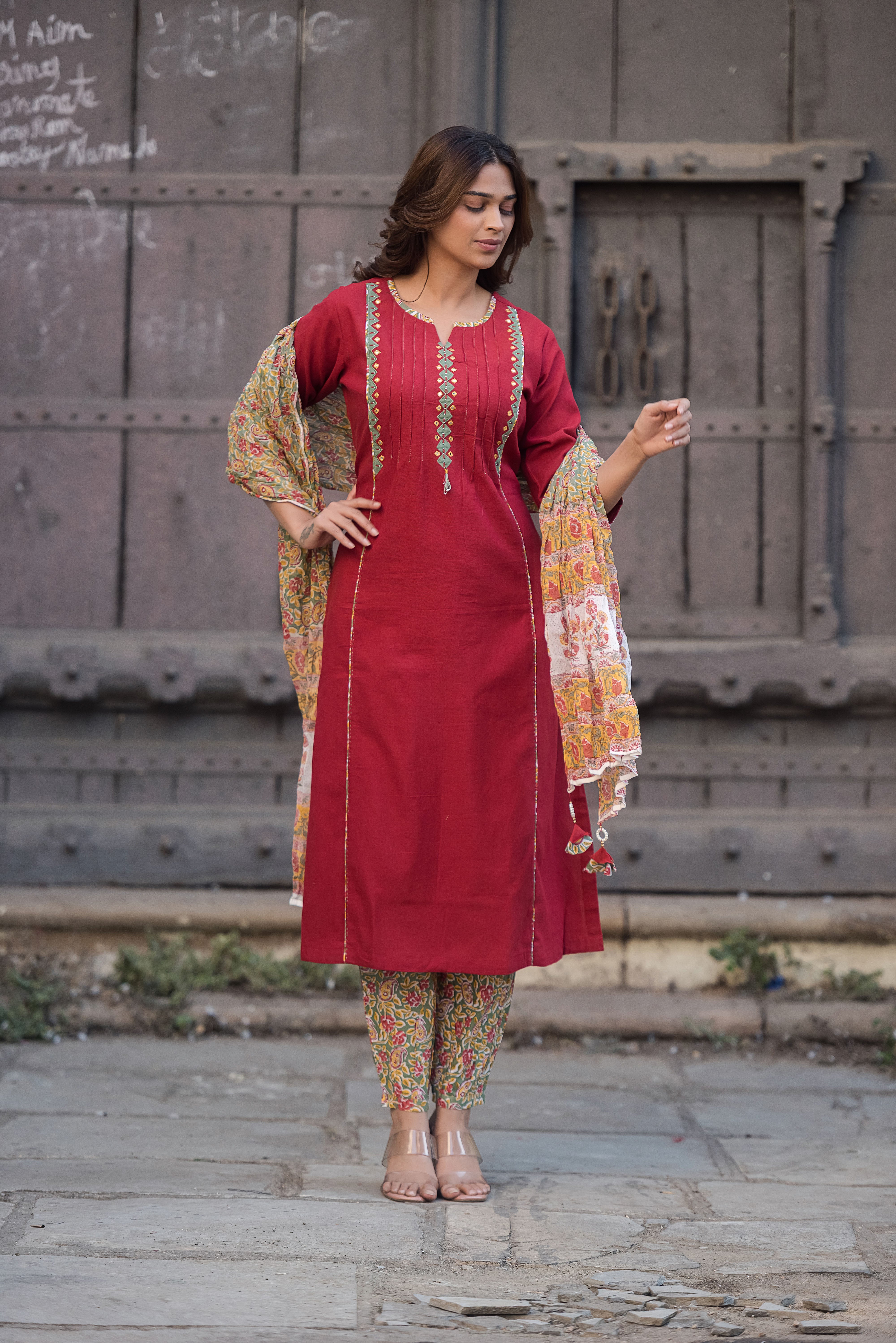 Maroon Aline Suit Set