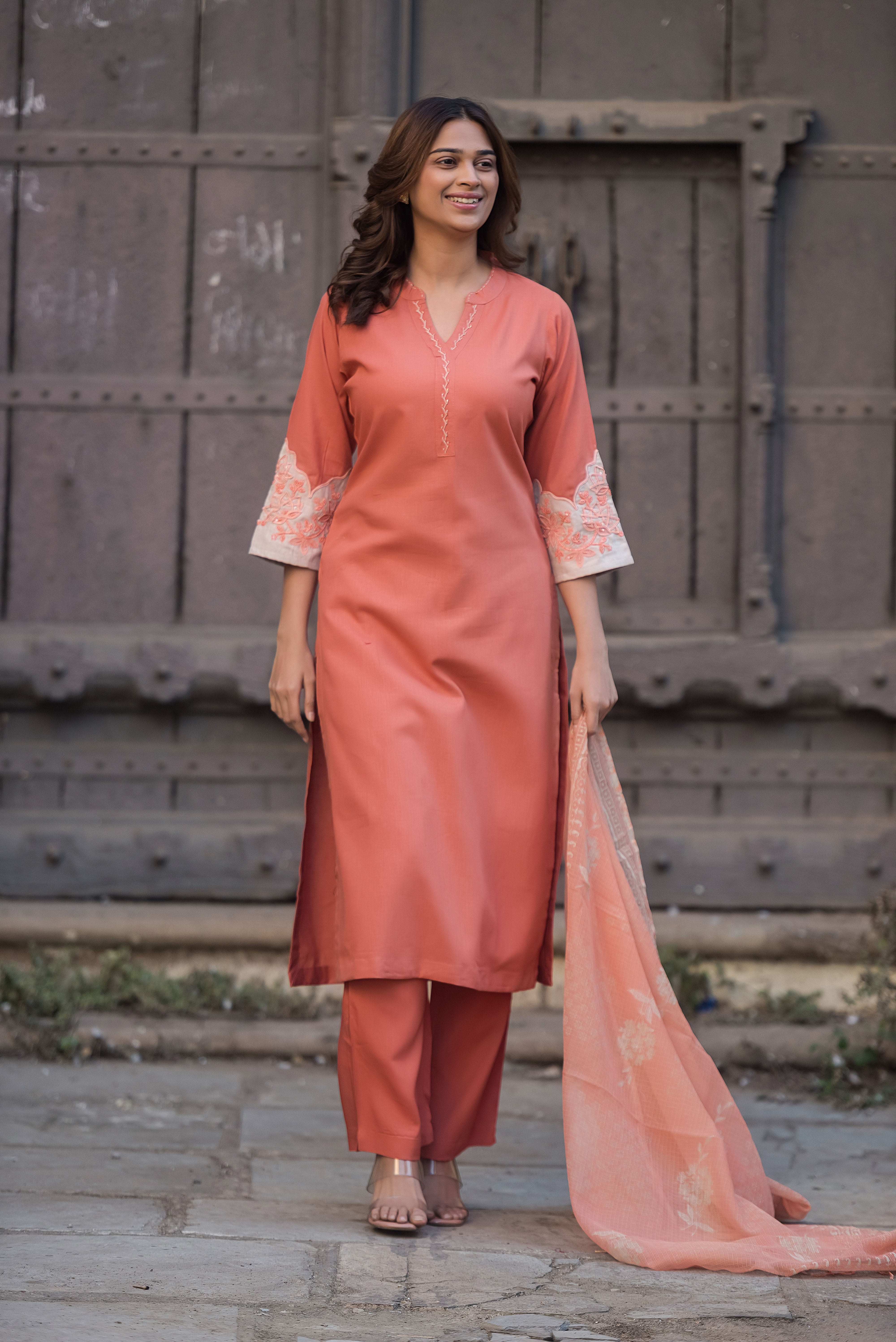 Rust Straight Suit Set