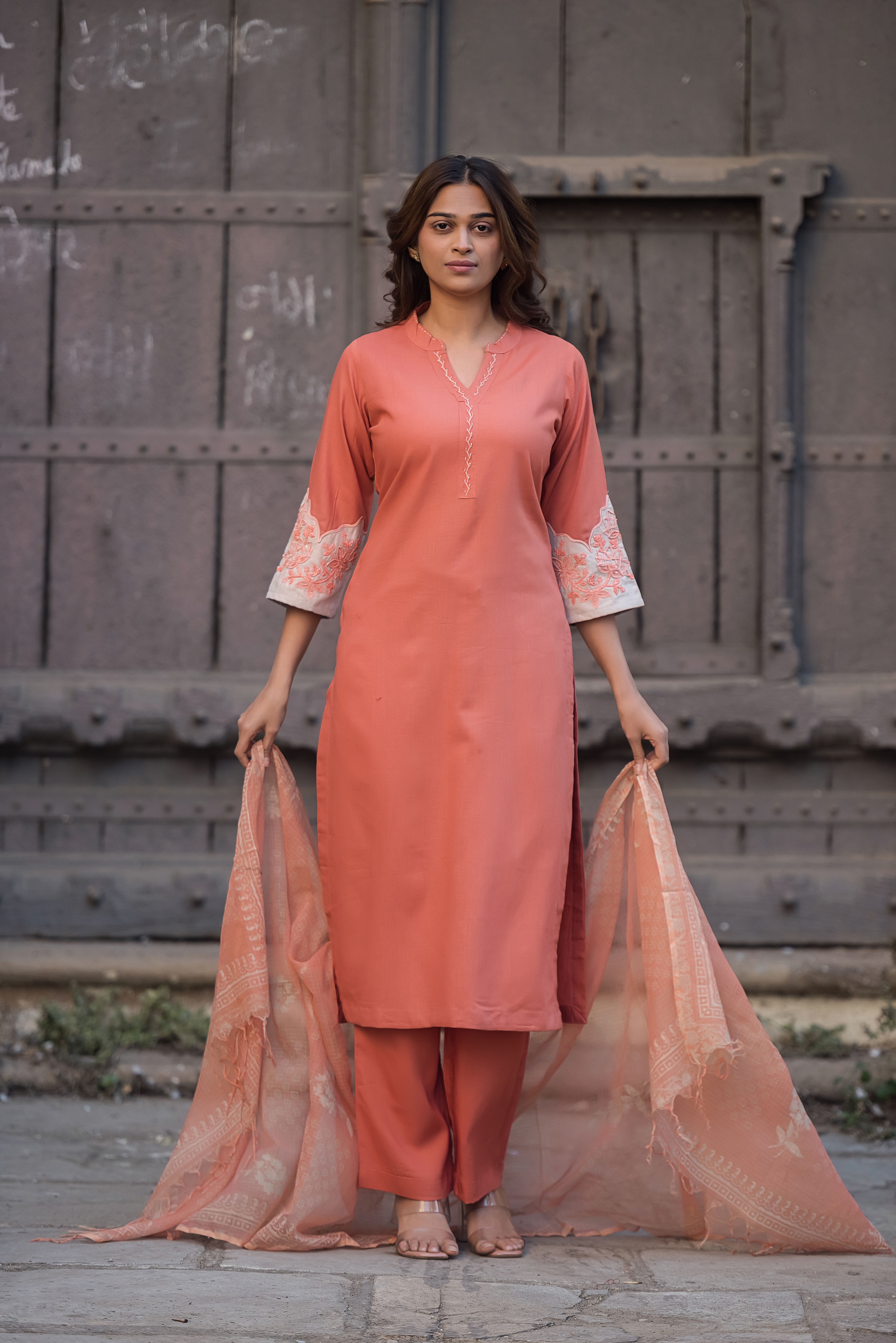 Rust Straight Suit Set