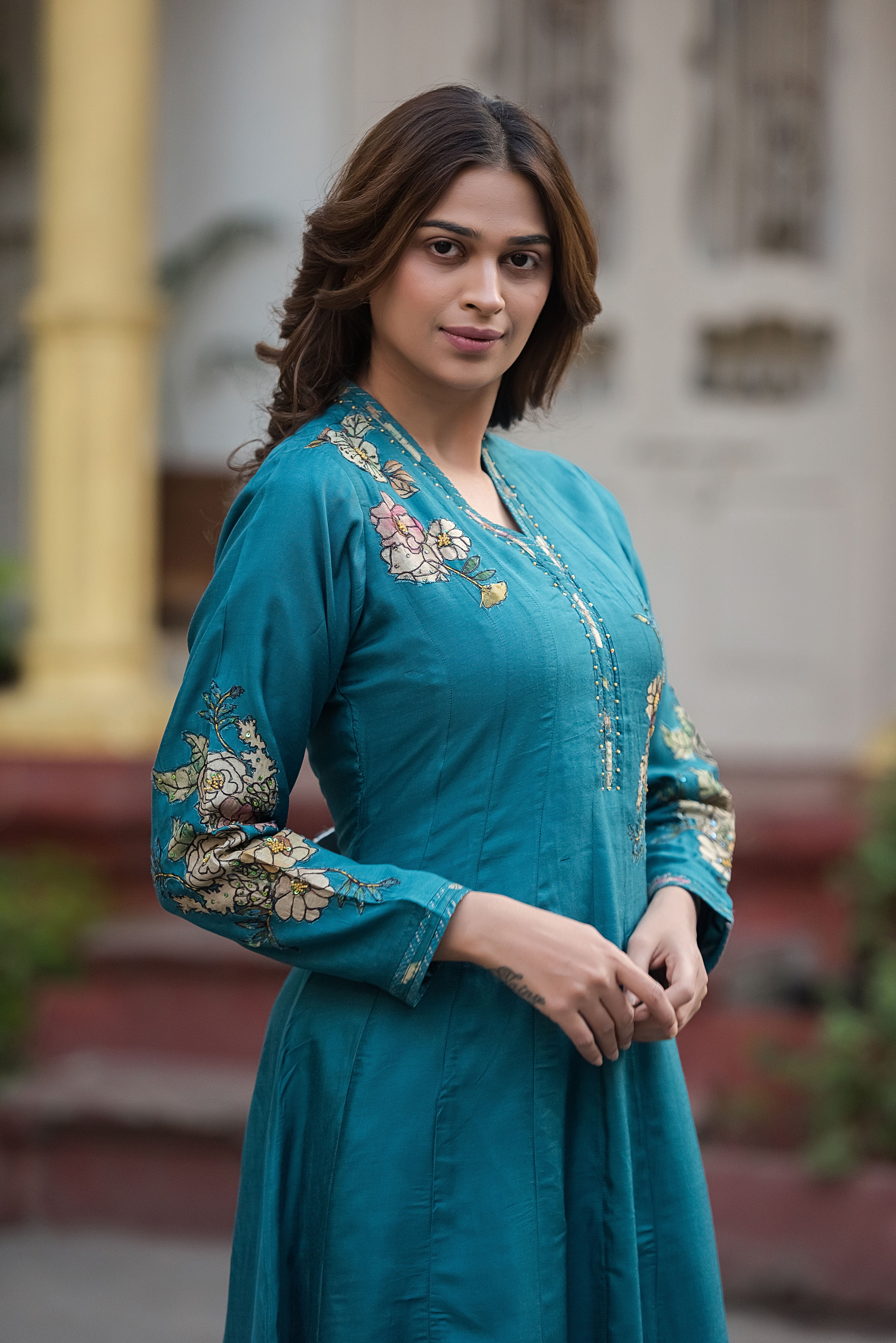 Rama Flared Muslin Suit Set