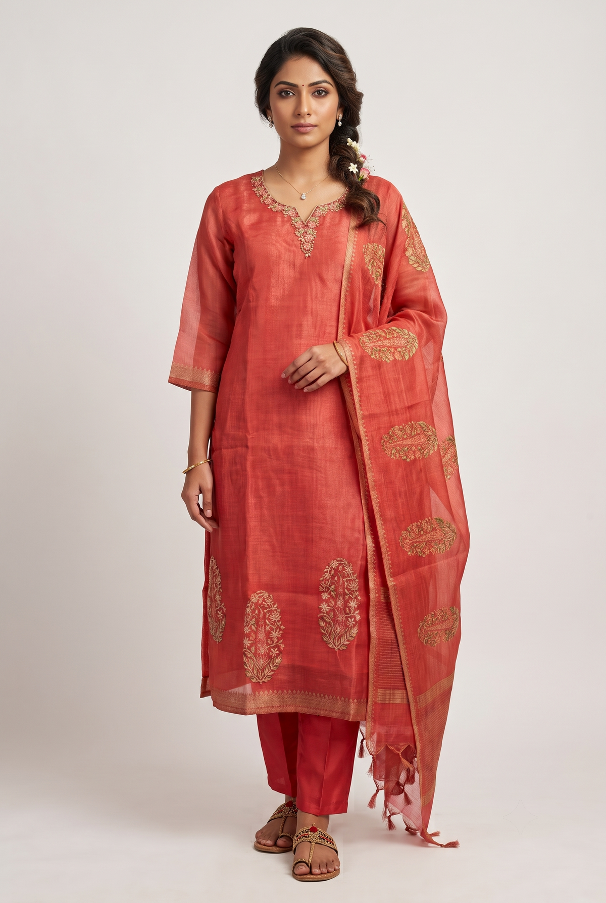 Elegant Maroon Straight-Cut Suit Set