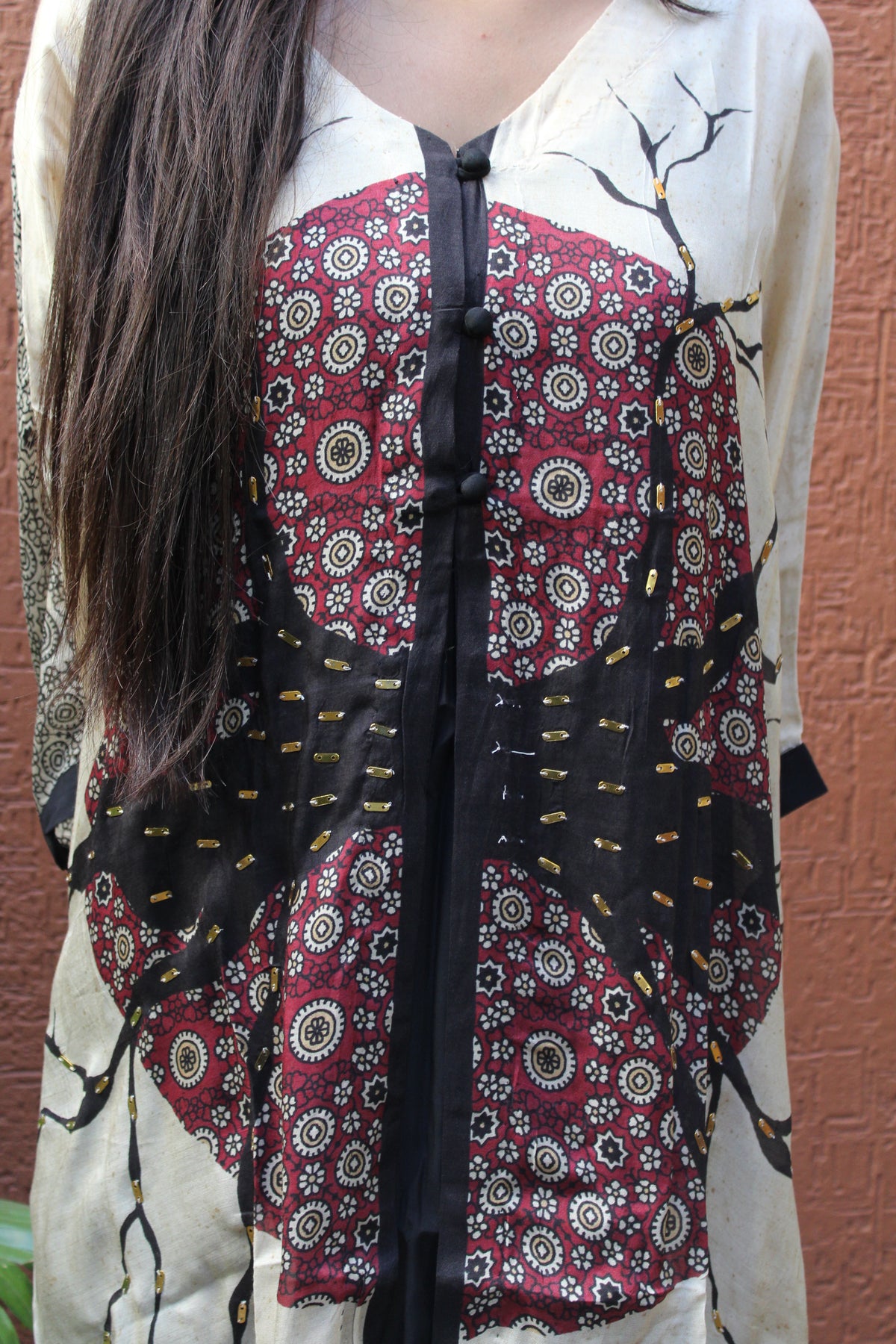 Maroon Muslin kaftan Co-ord Set