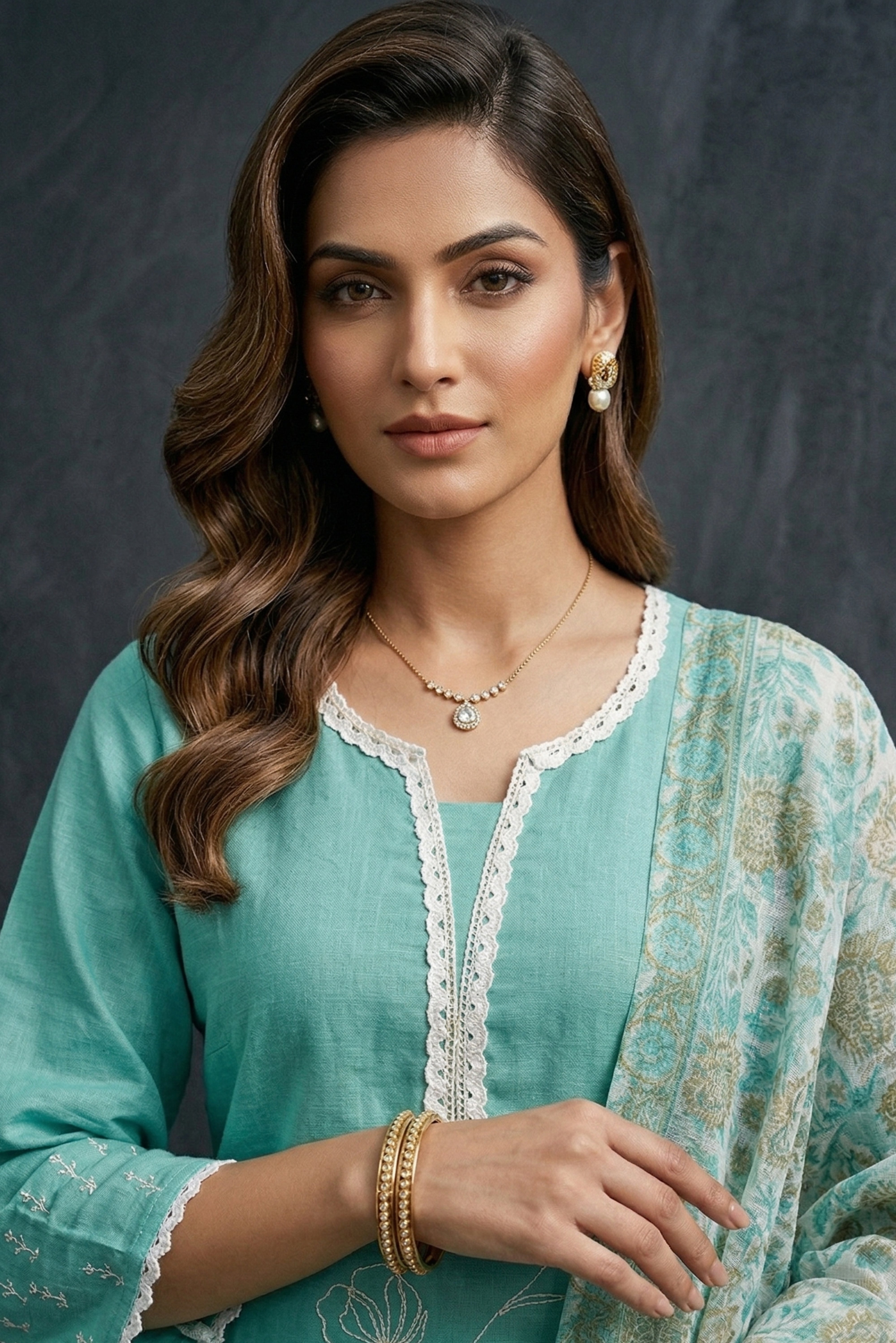 Rama Green Straight Suit Set