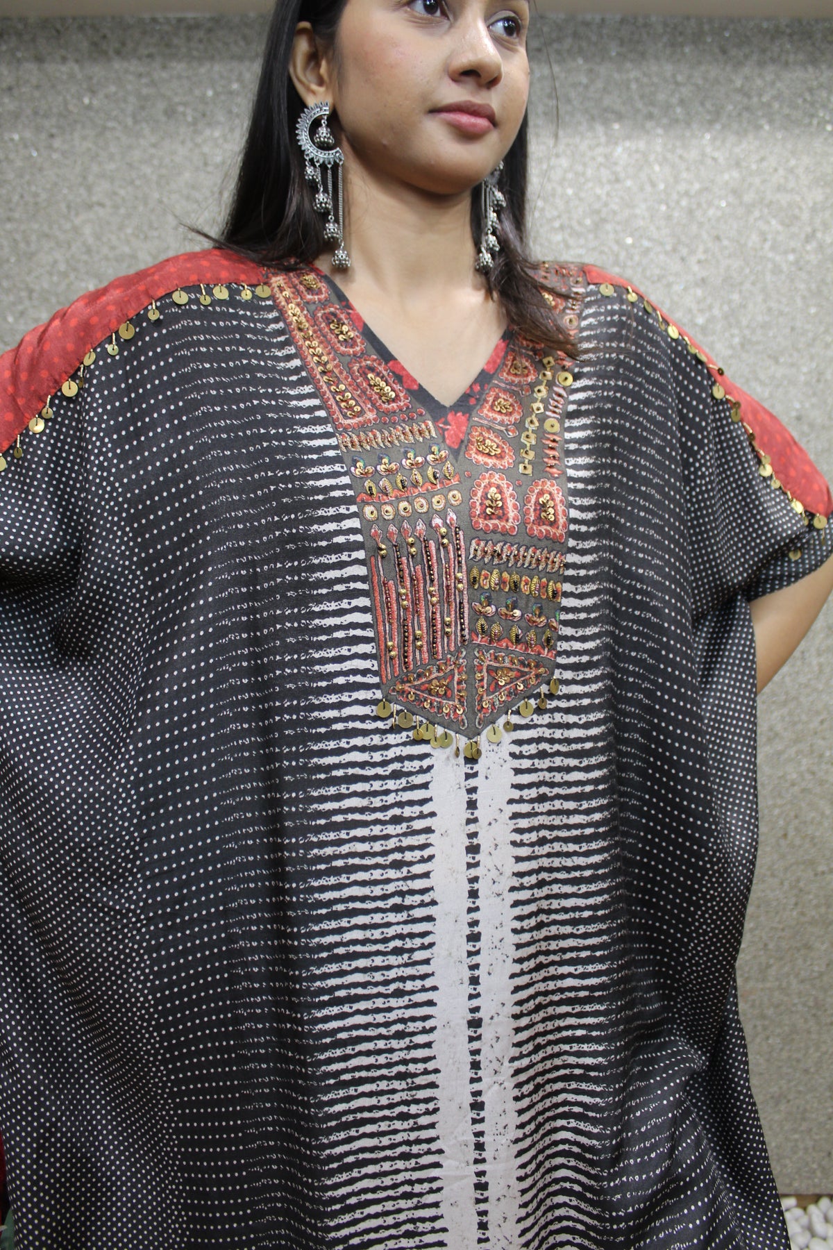 Black Dola Silk Festive kaftan