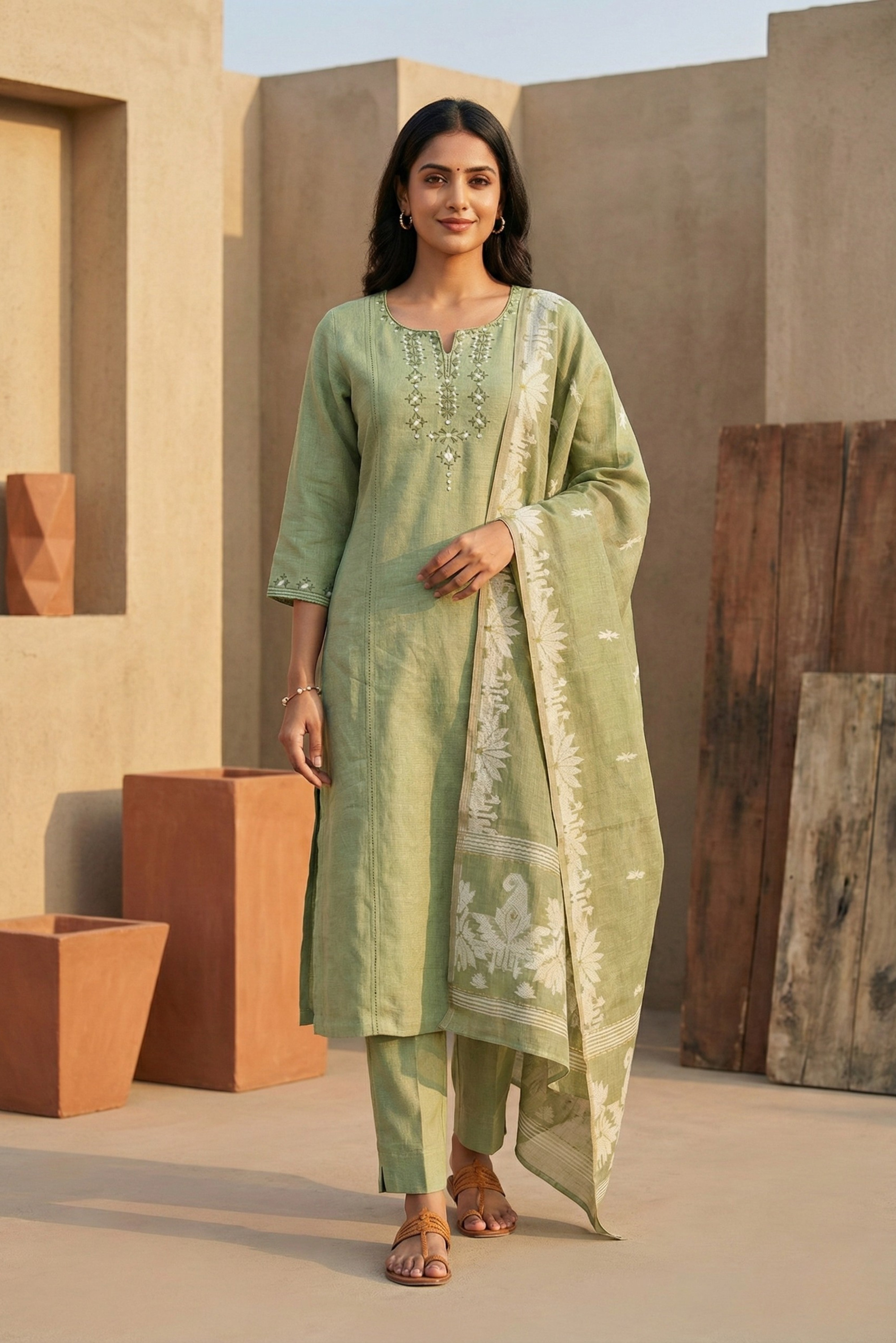 Elegant Pista Straight Suit Set