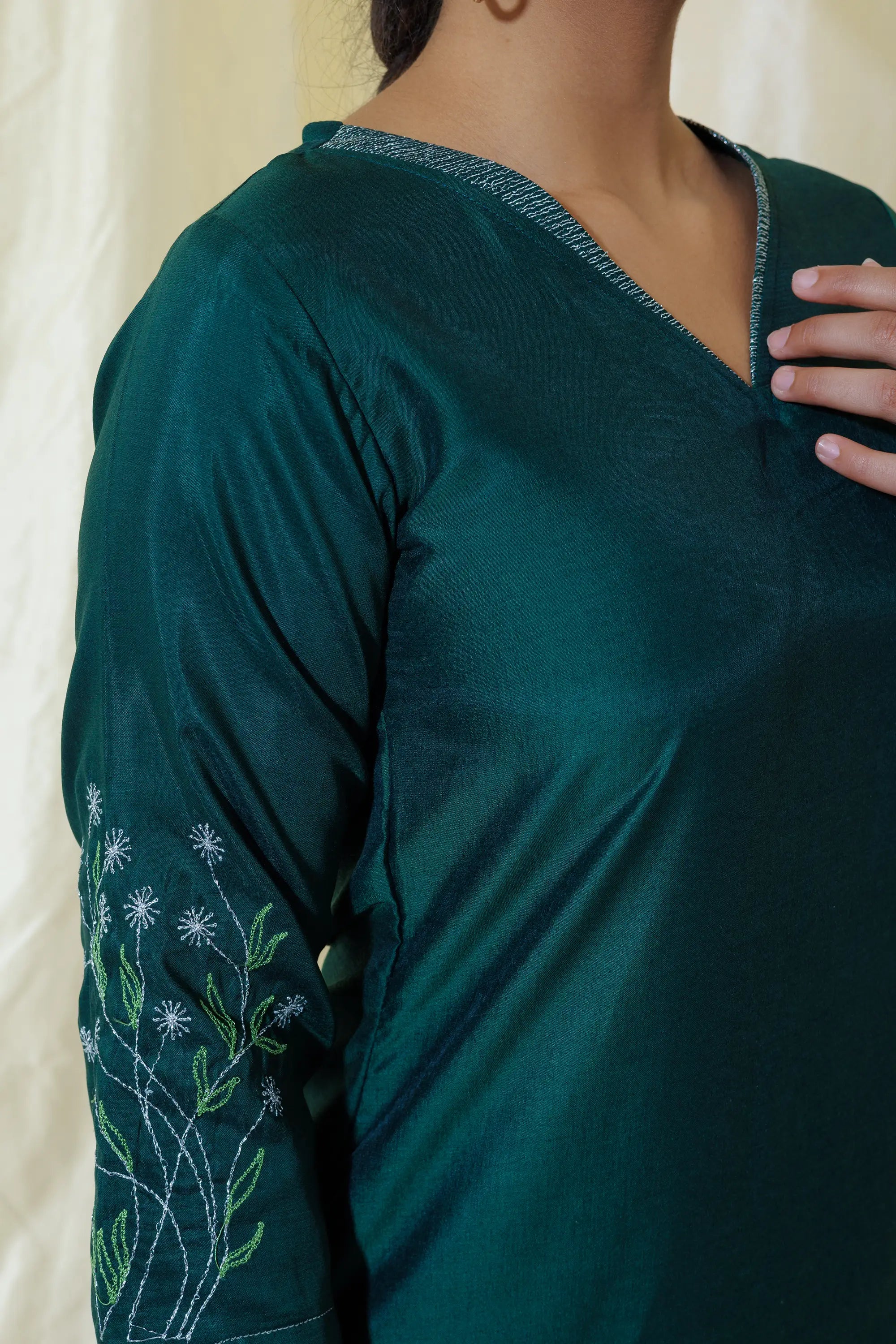 Dark Green Straight Kurta Set