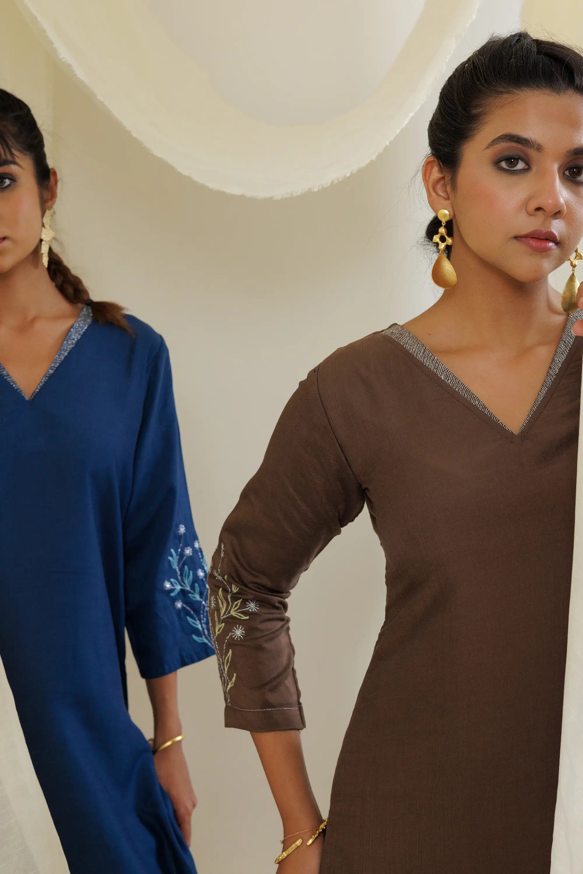 Brown Straight Fit kurta Set