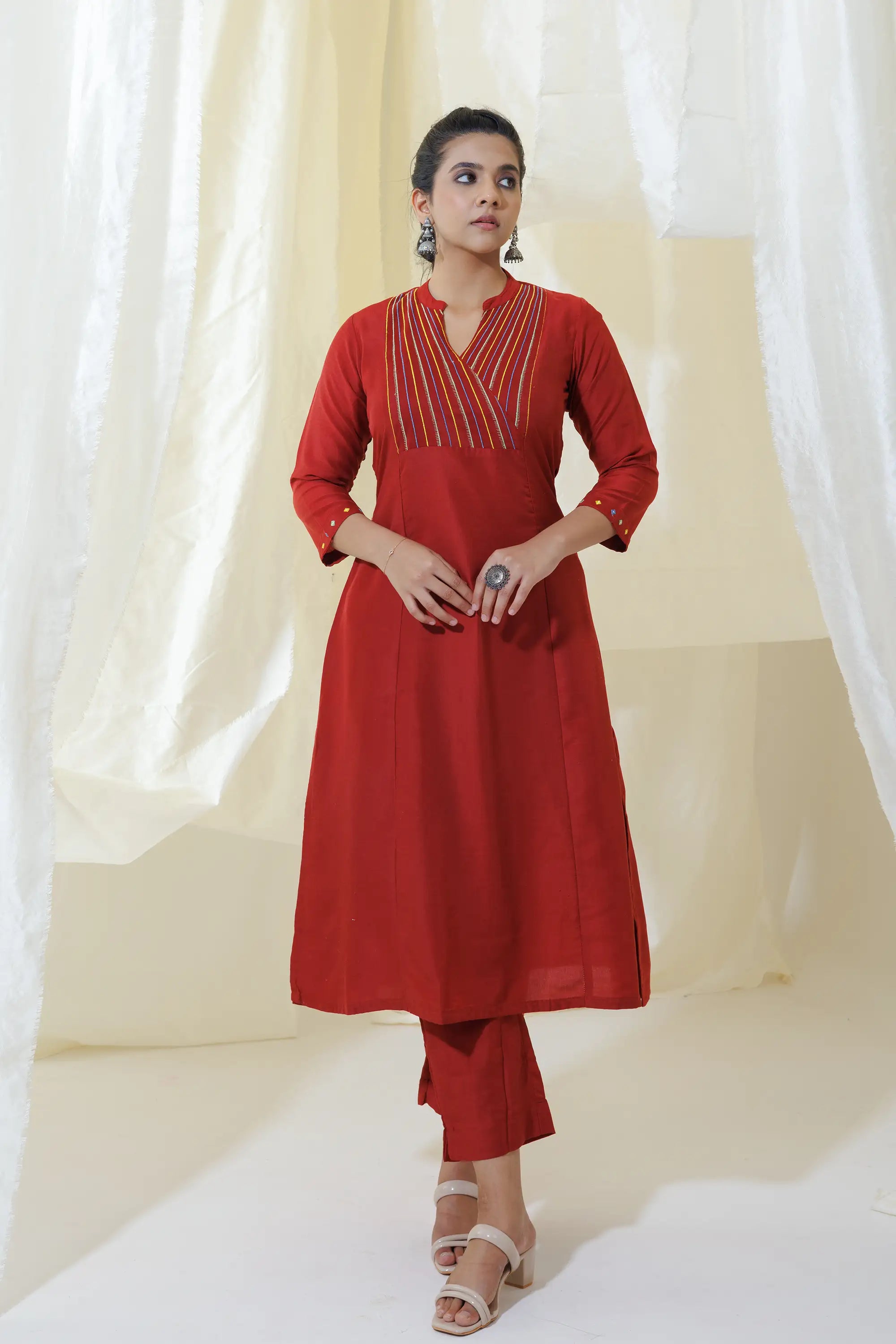 Brown Aline Kurta Set