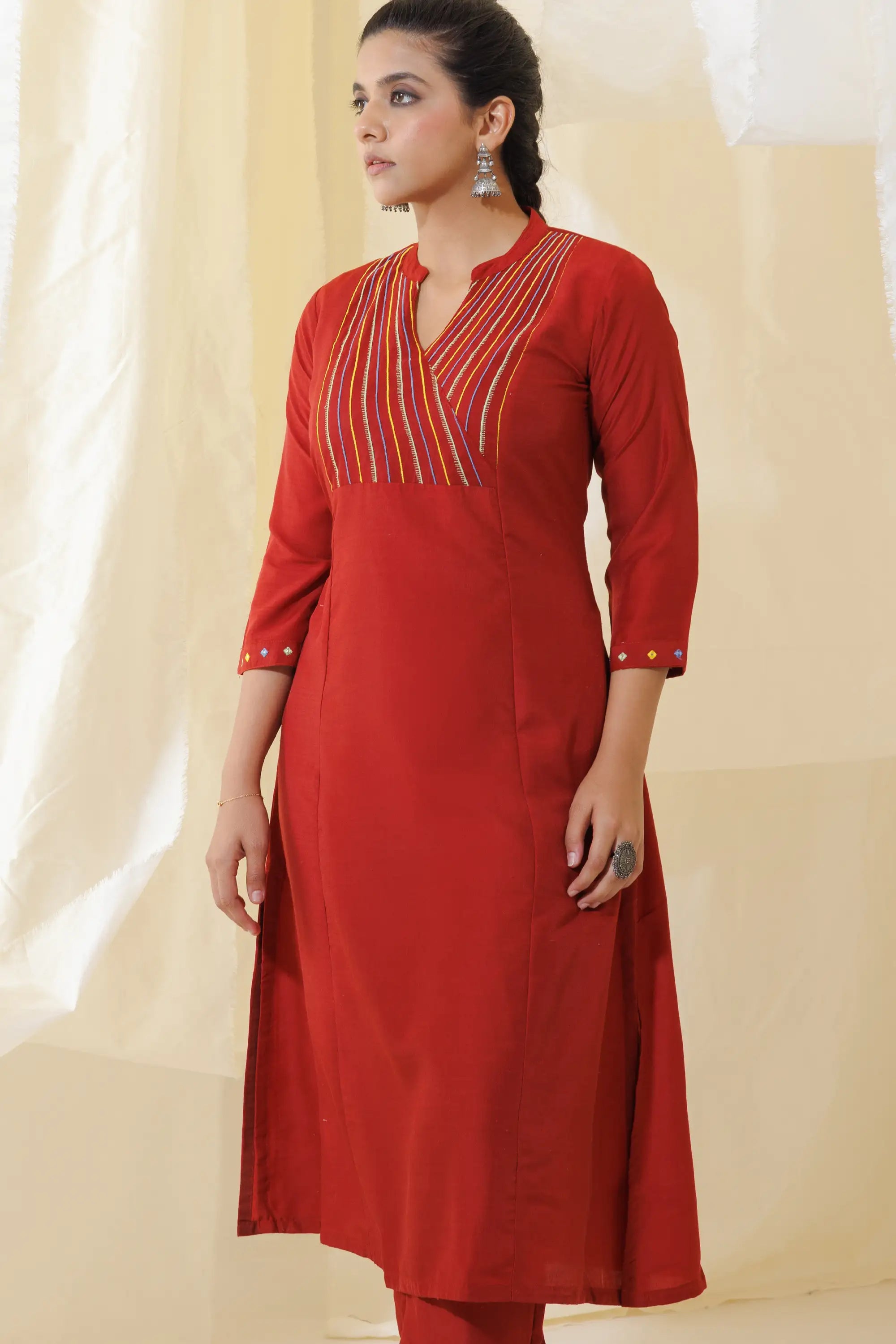 Brown Aline Kurta Set