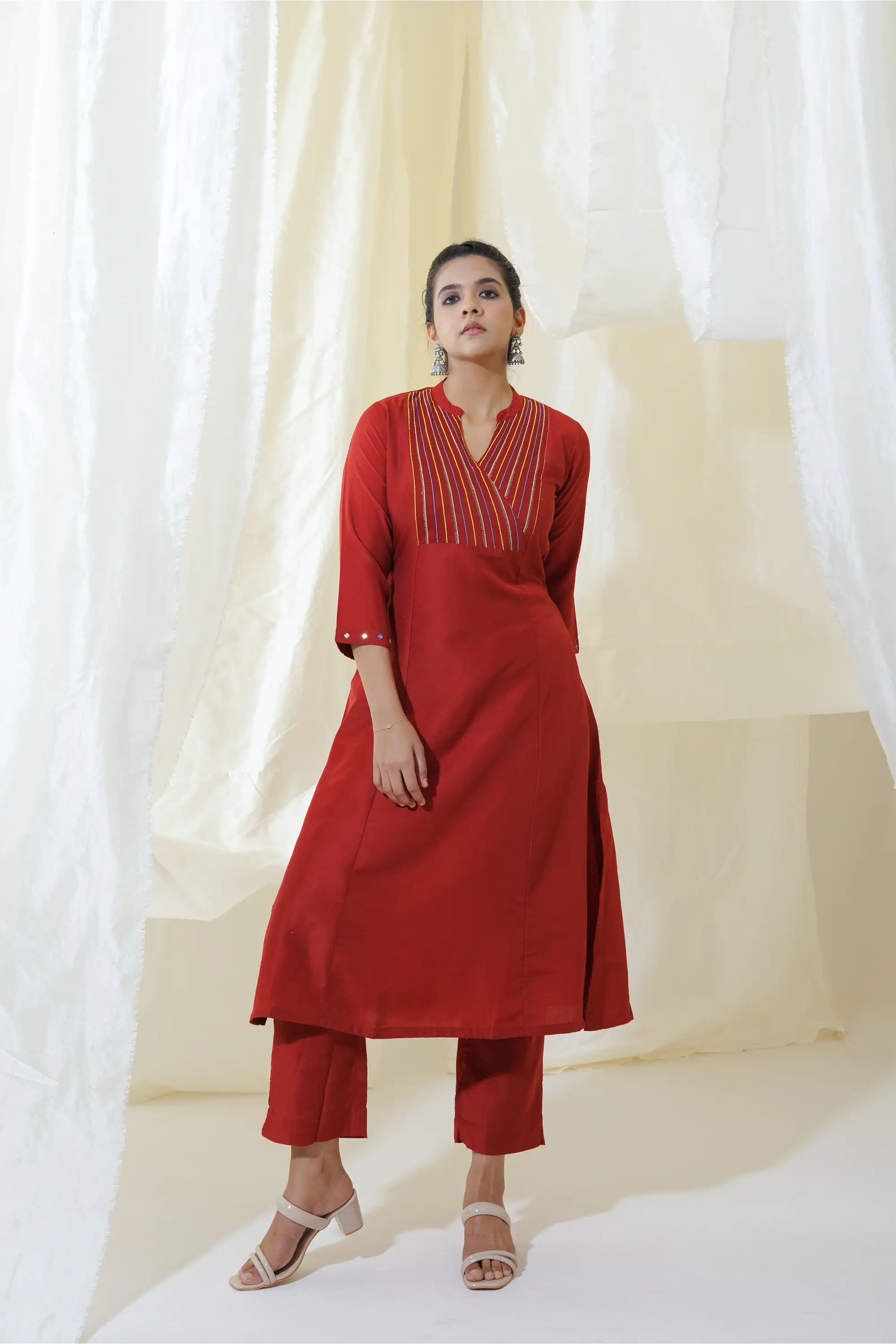 Brown Aline Kurta Set
