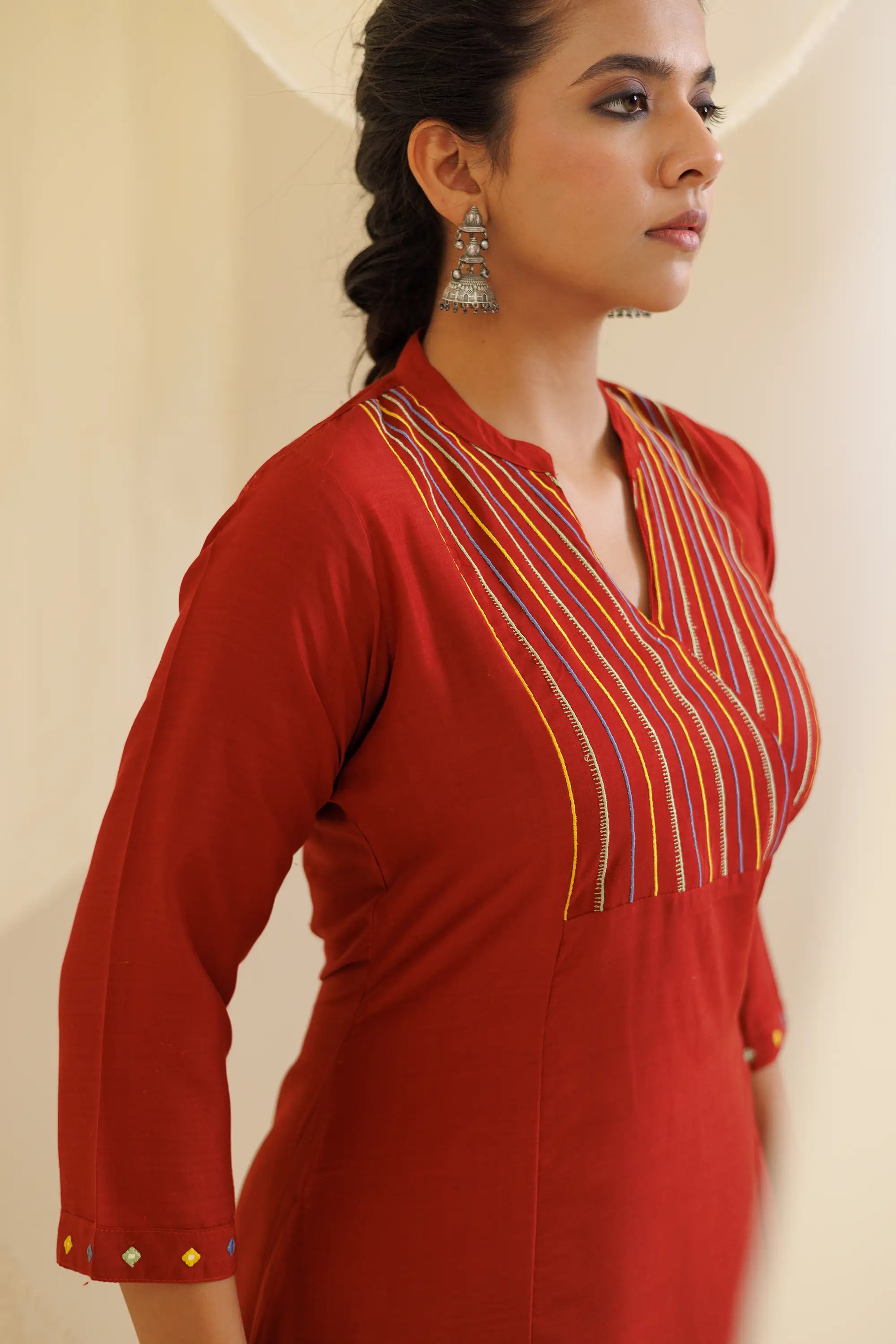 Brown Aline Kurta Set