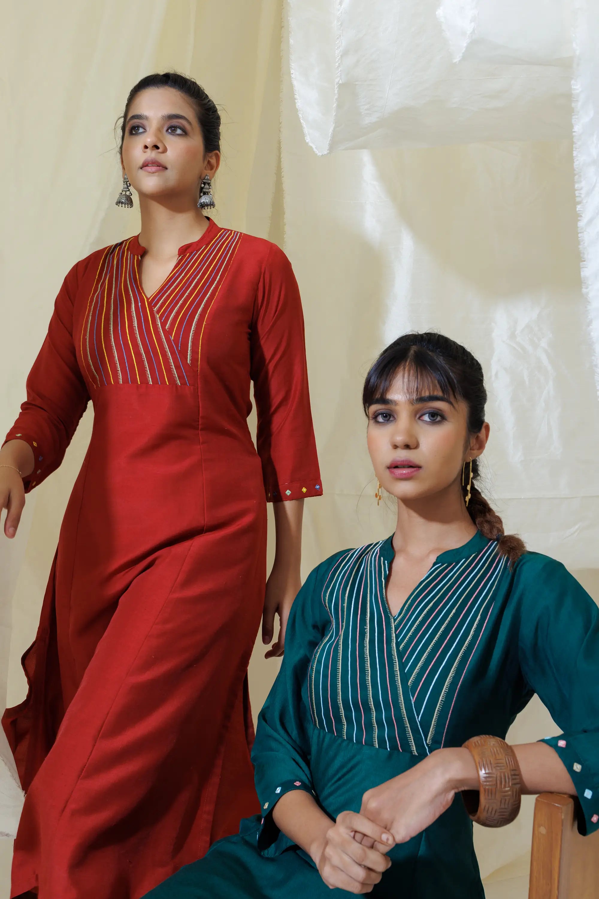 Brown Aline Kurta Set