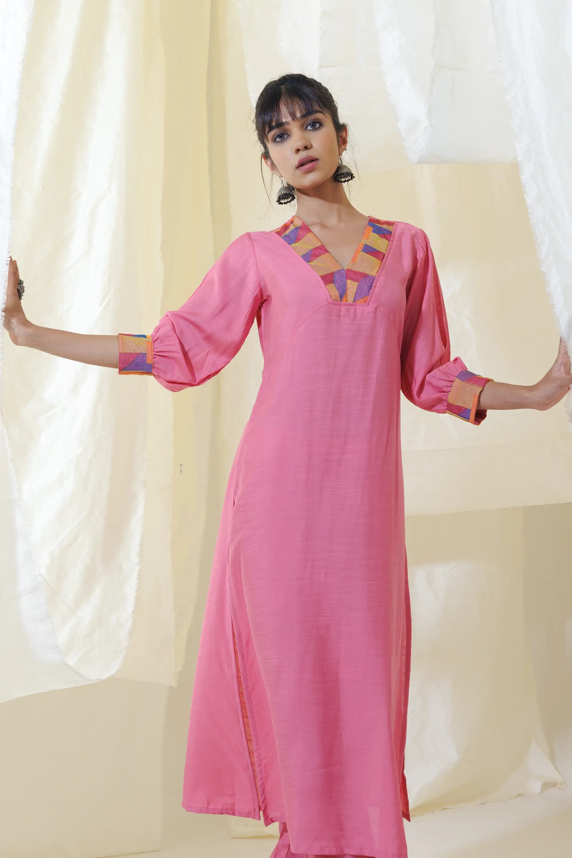 Pink Aline Kurta Set