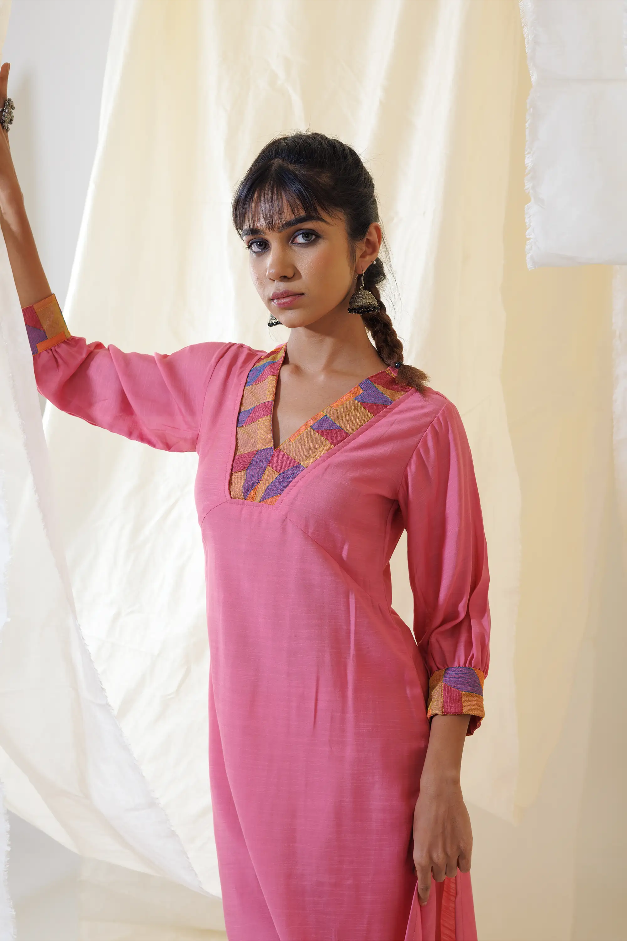 Pink Aline Kurta Set