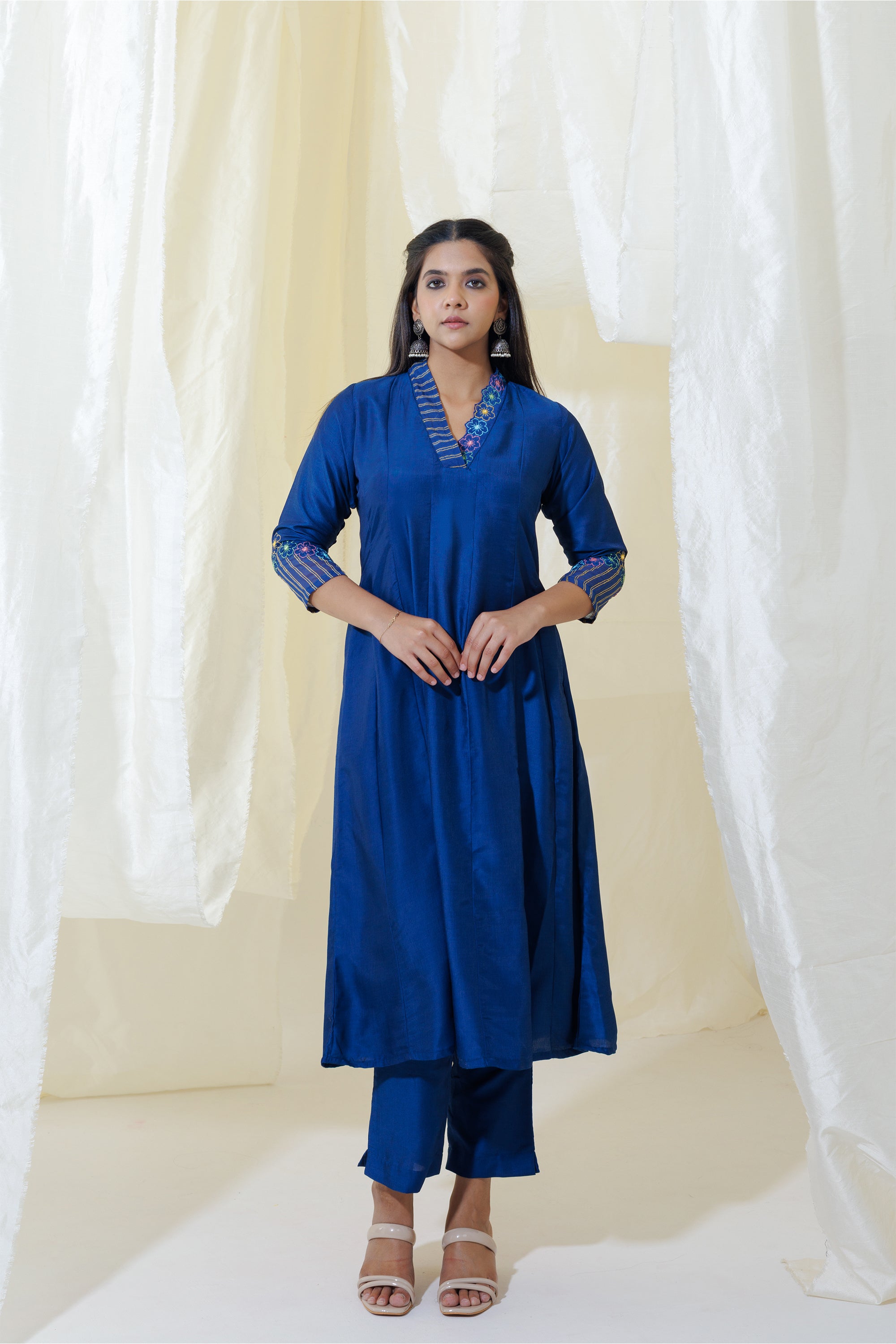 Midnight Blue Anarkali Kurta Set