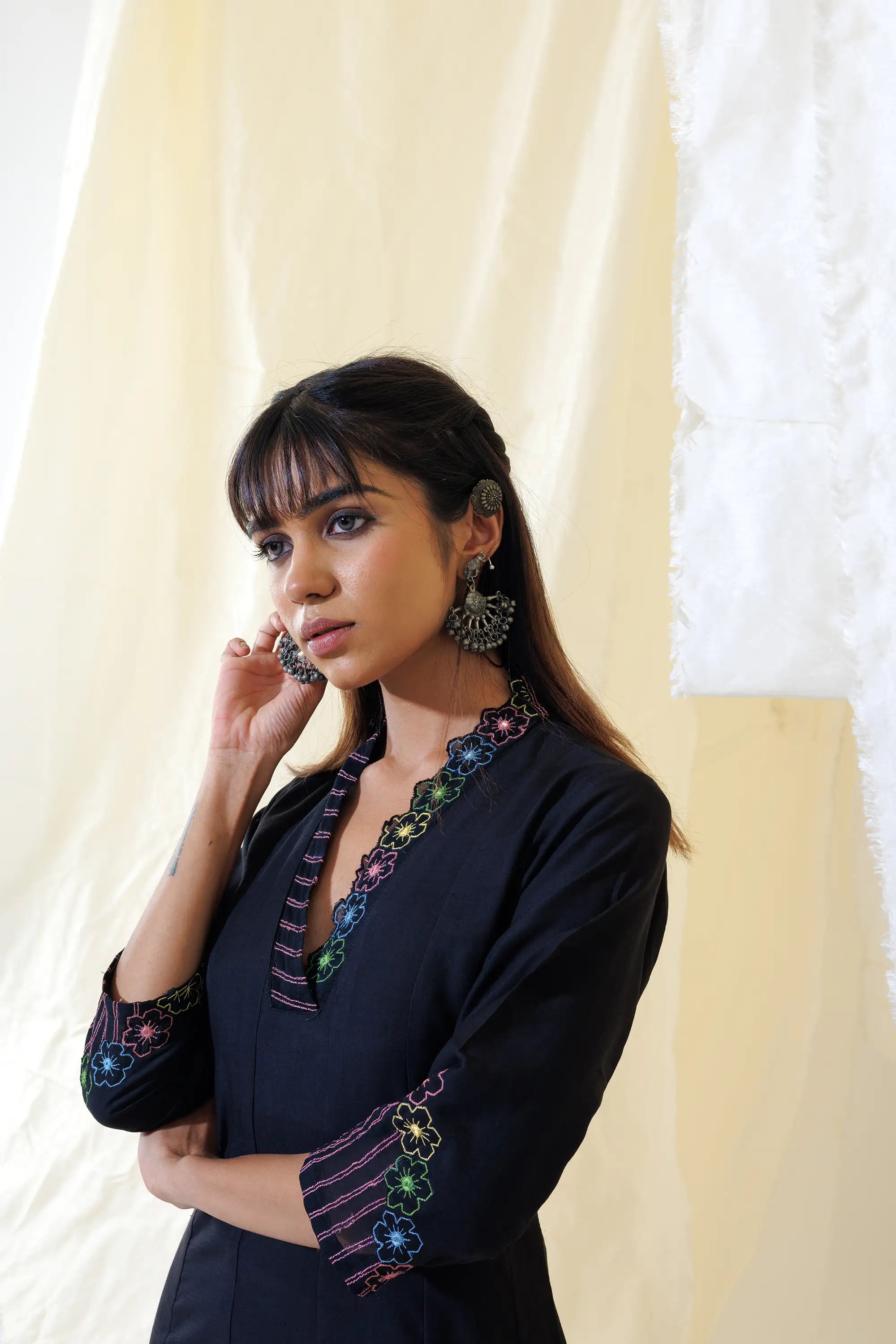 Black Anarkali Kurta Set