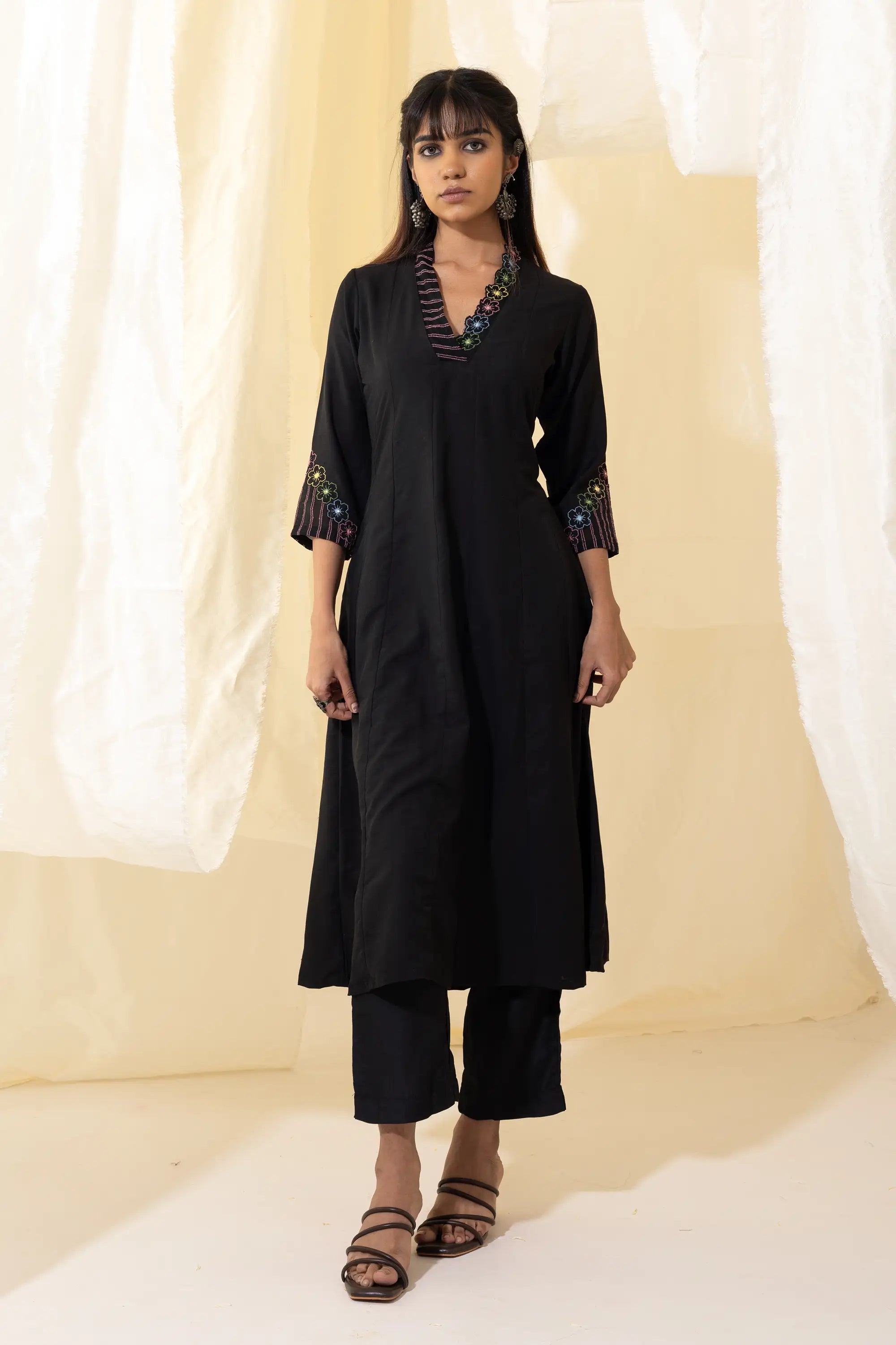 Black Anarkali Kurta Set