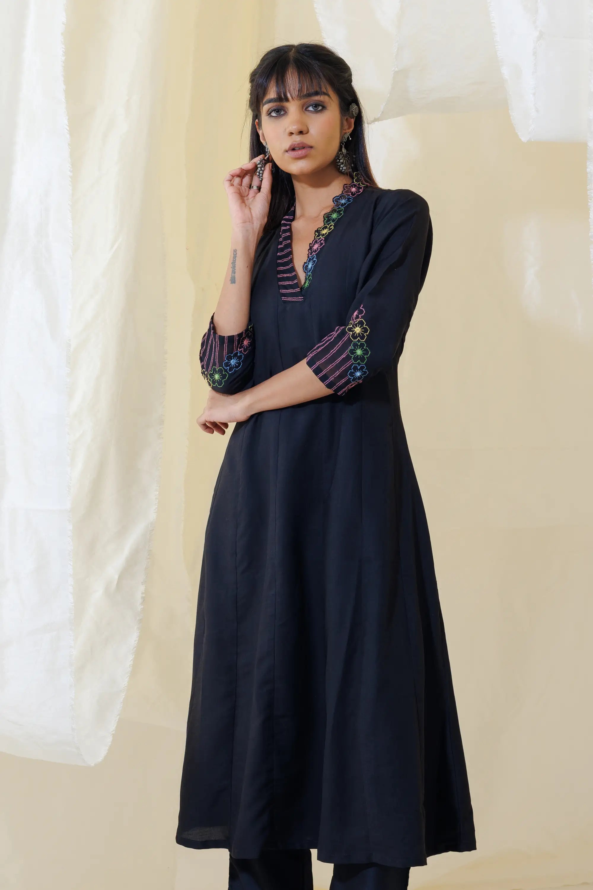 Black Anarkali Kurta Set