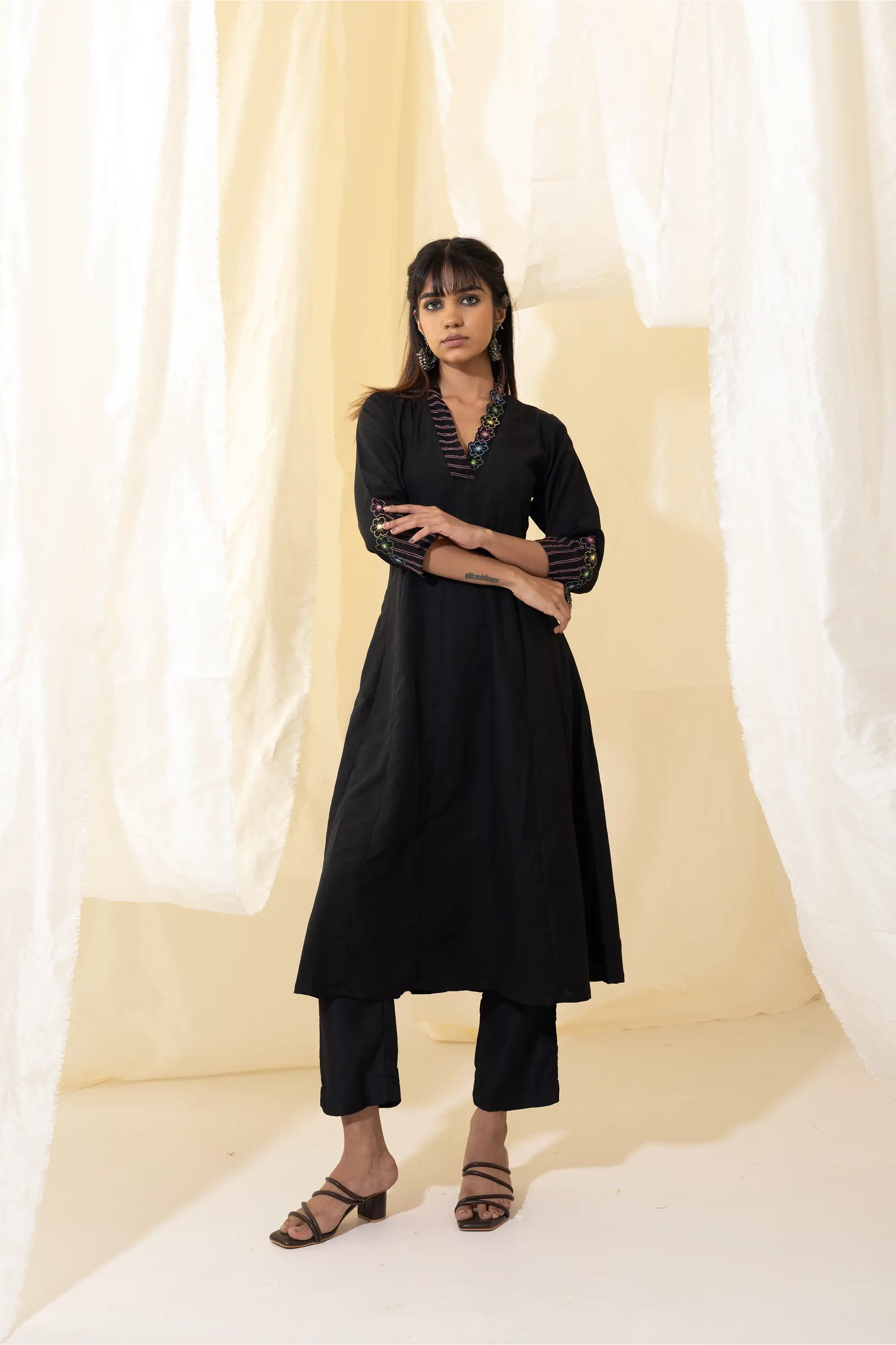 Black Anarkali Kurta Set