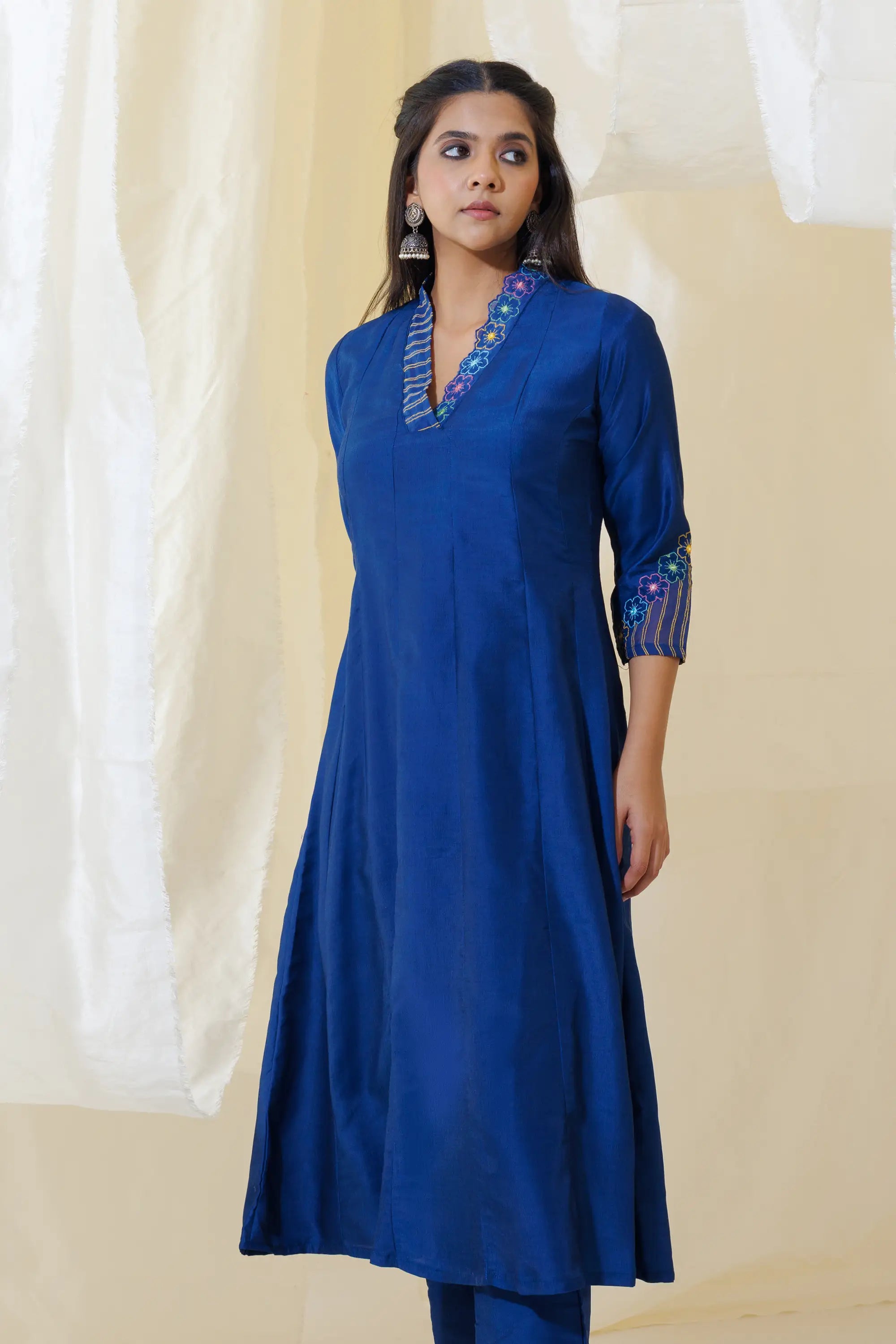 Midnight Blue Anarkali Kurta Set