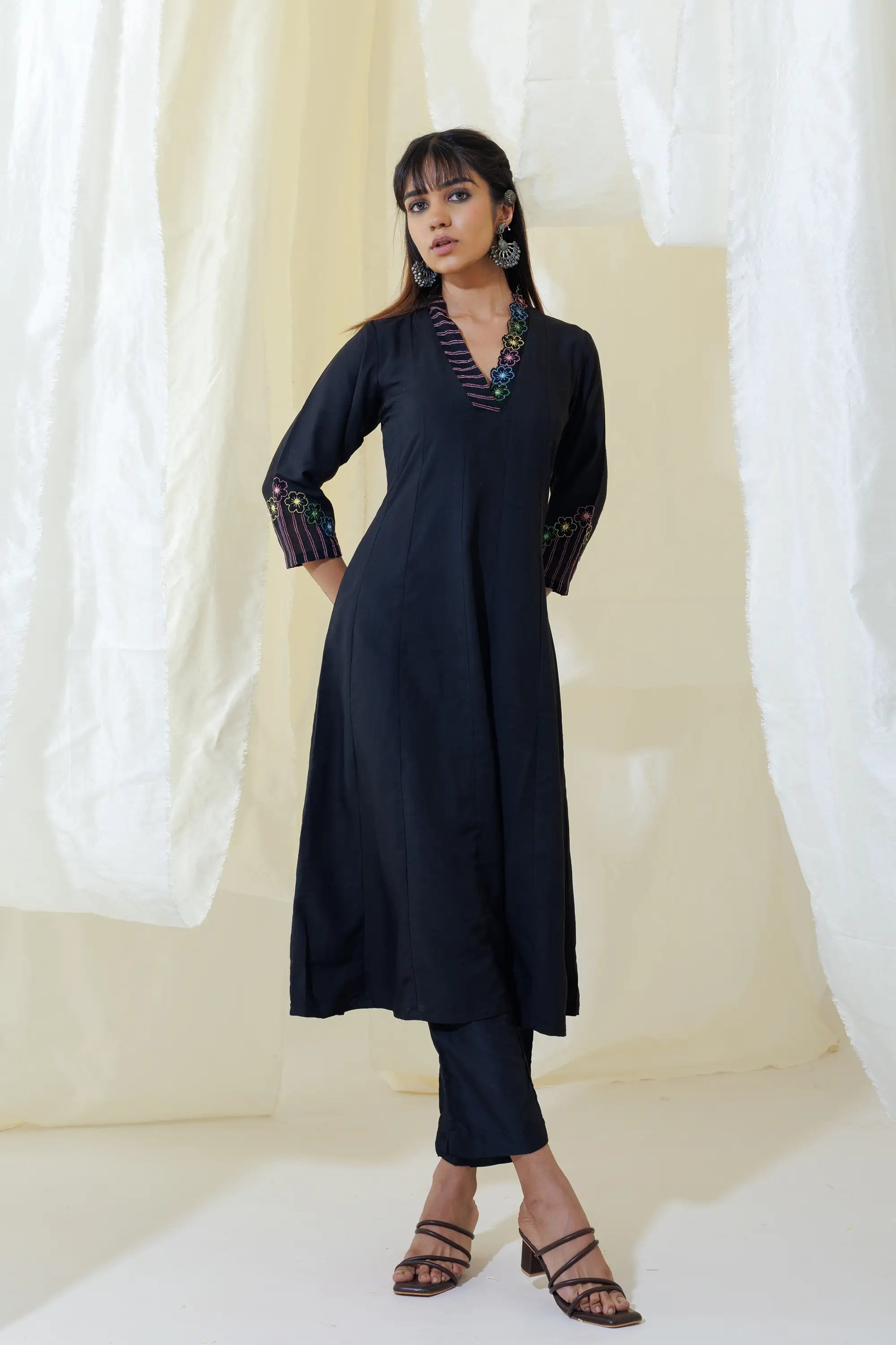 Black Anarkali Kurta Set