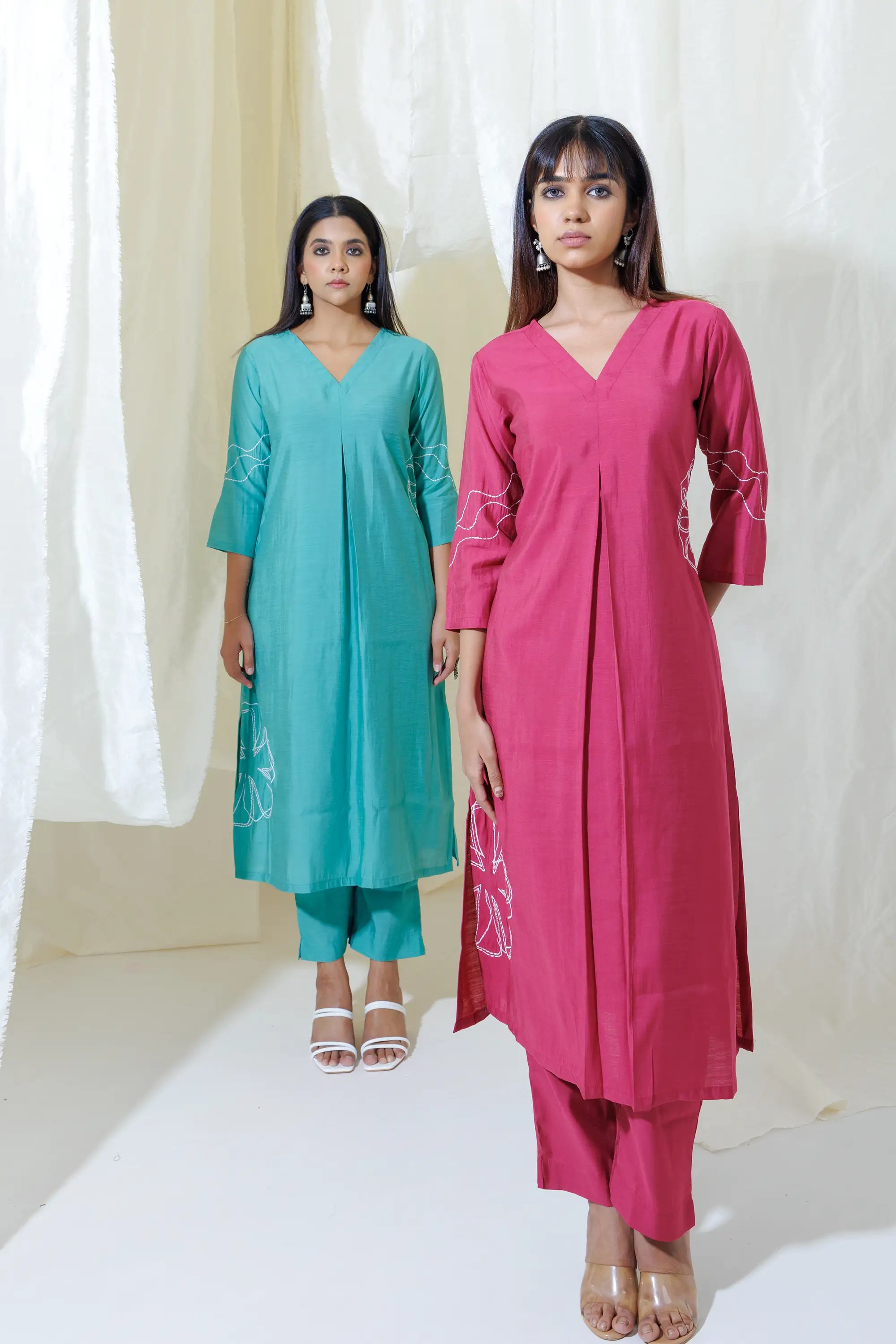 Pink Aline Kurta Set