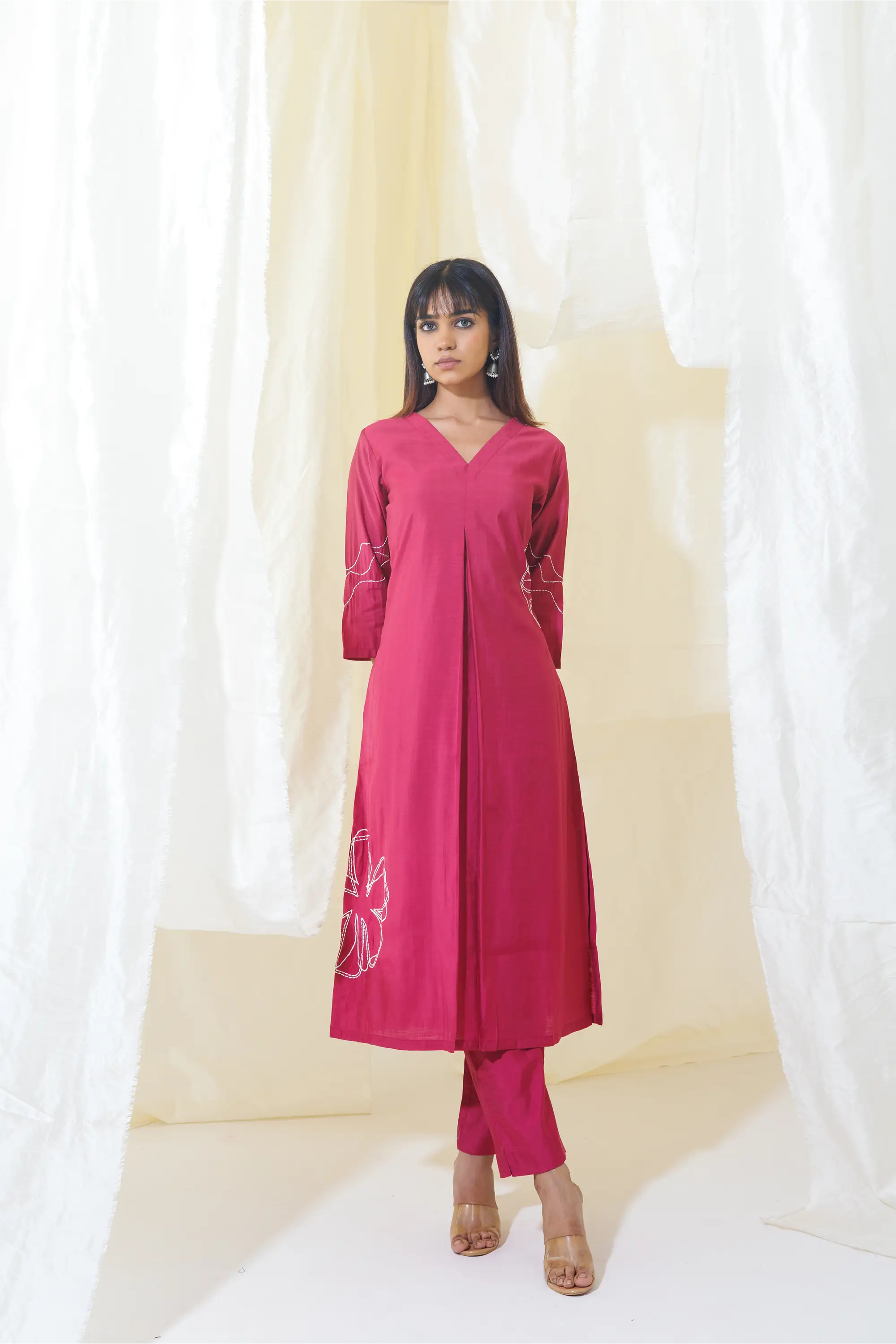 Pink Aline Kurta Set