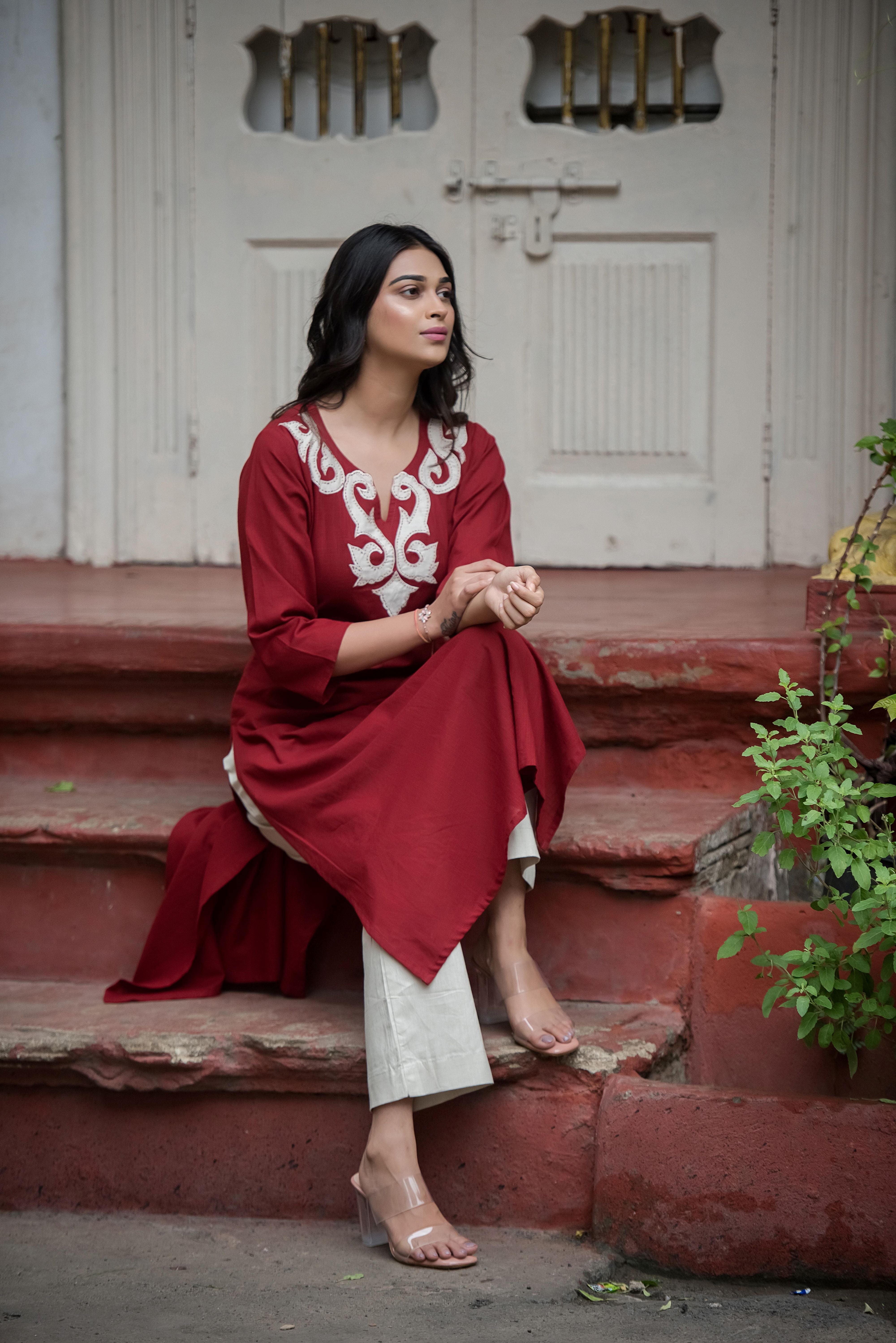 Elegant Maroon Straight Co-Ord Set