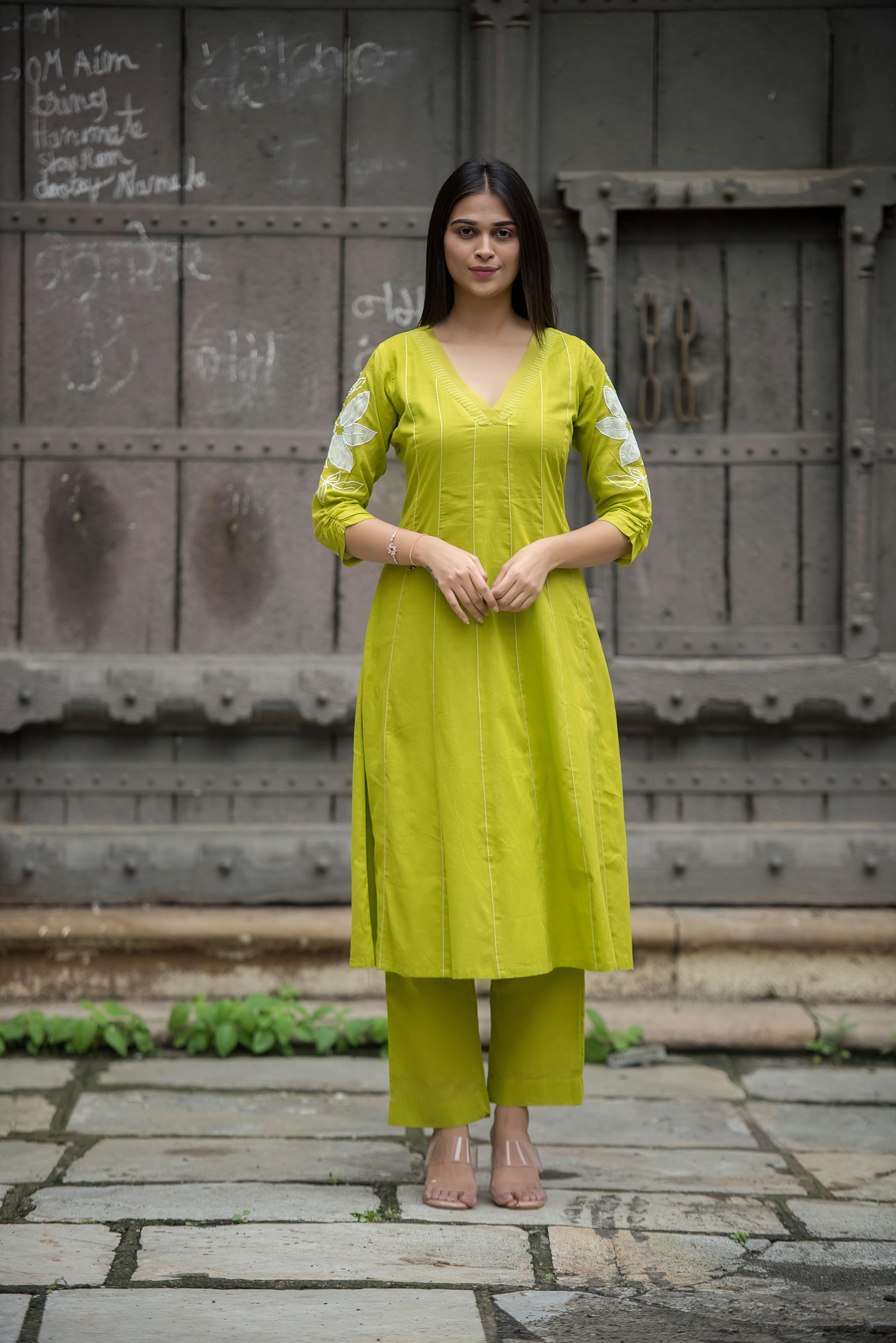 Graceful Parrot Green Co-Ord Set