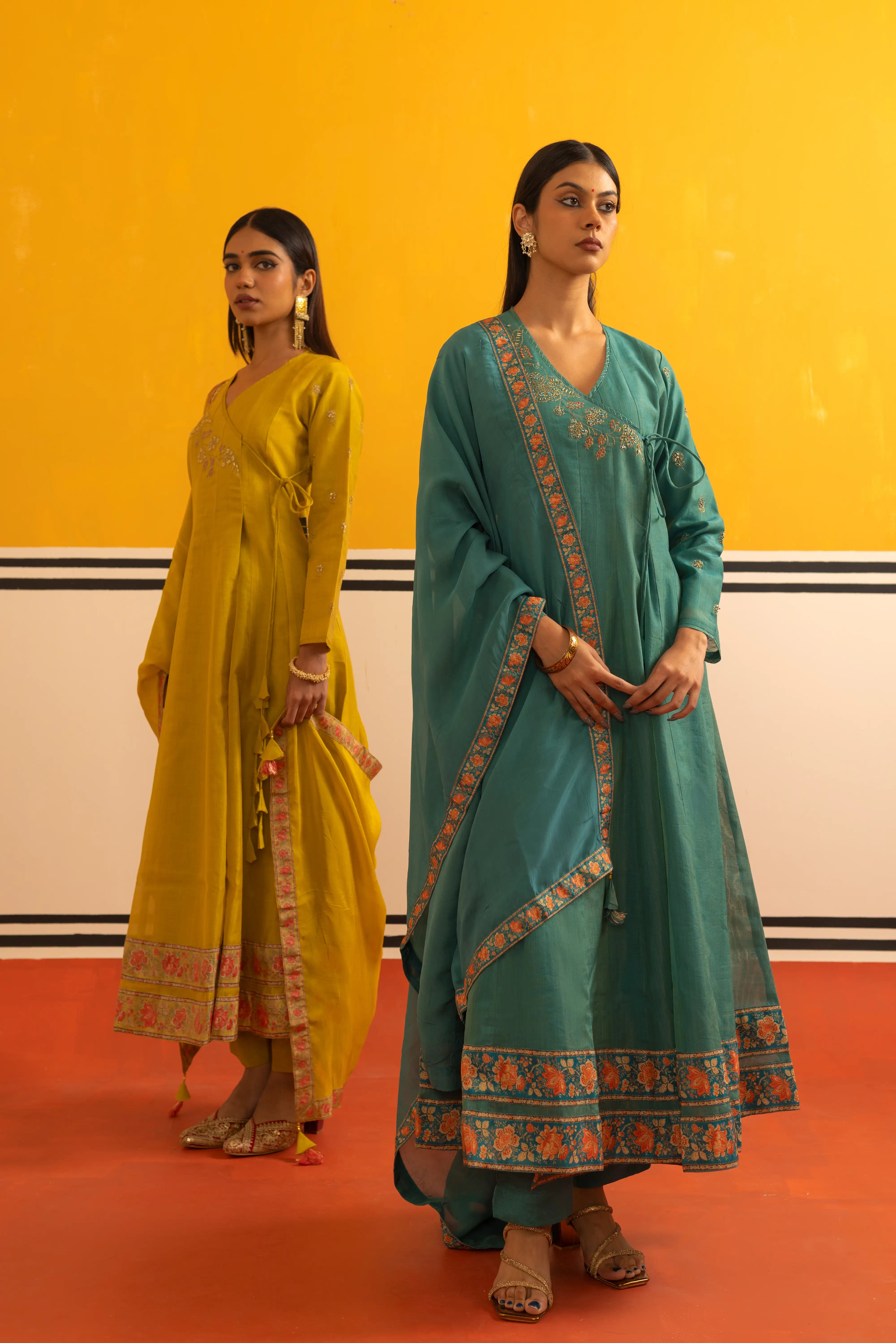 Rama Green Flair Suit Set