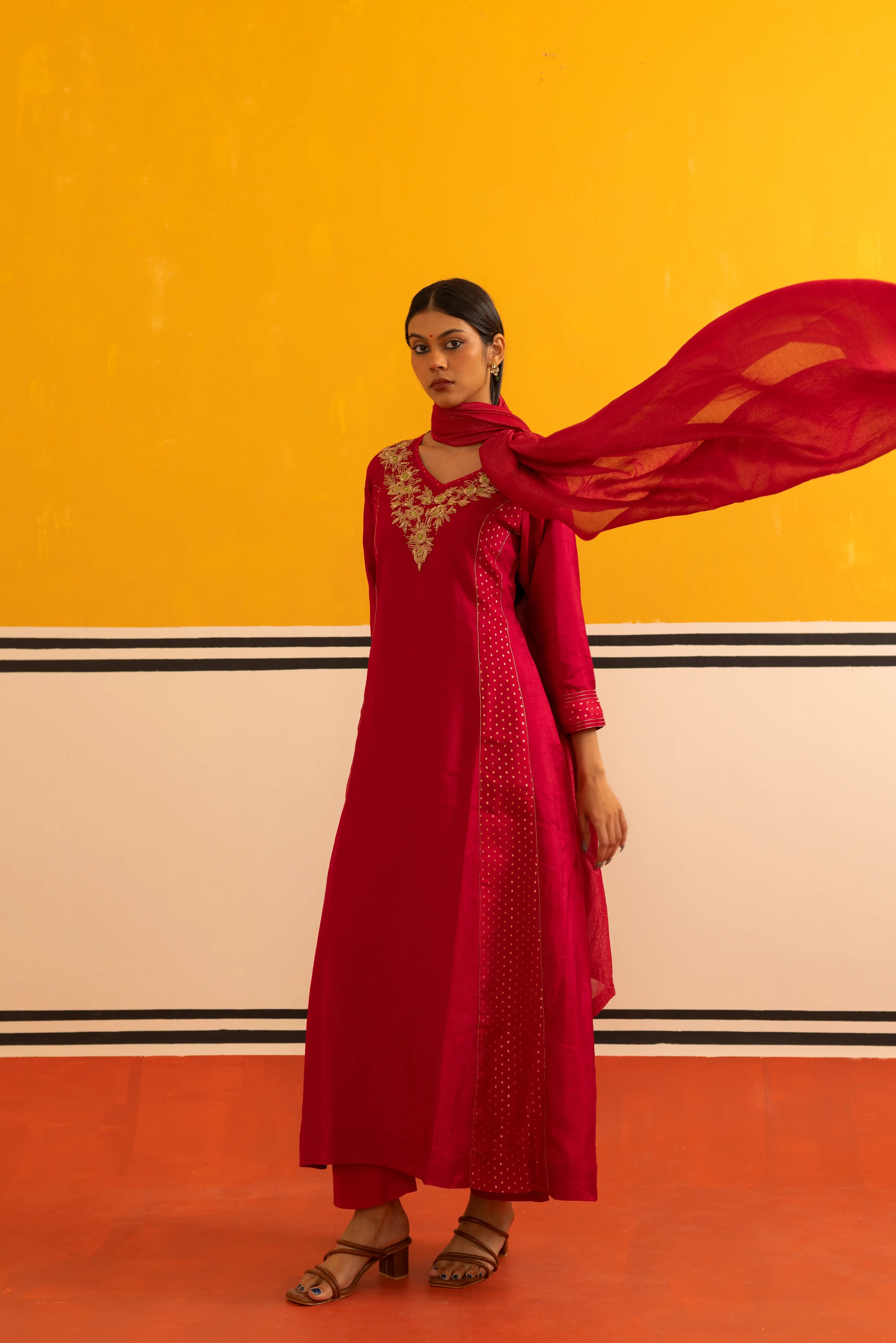 Rani Dola Silk Flared Suit Set