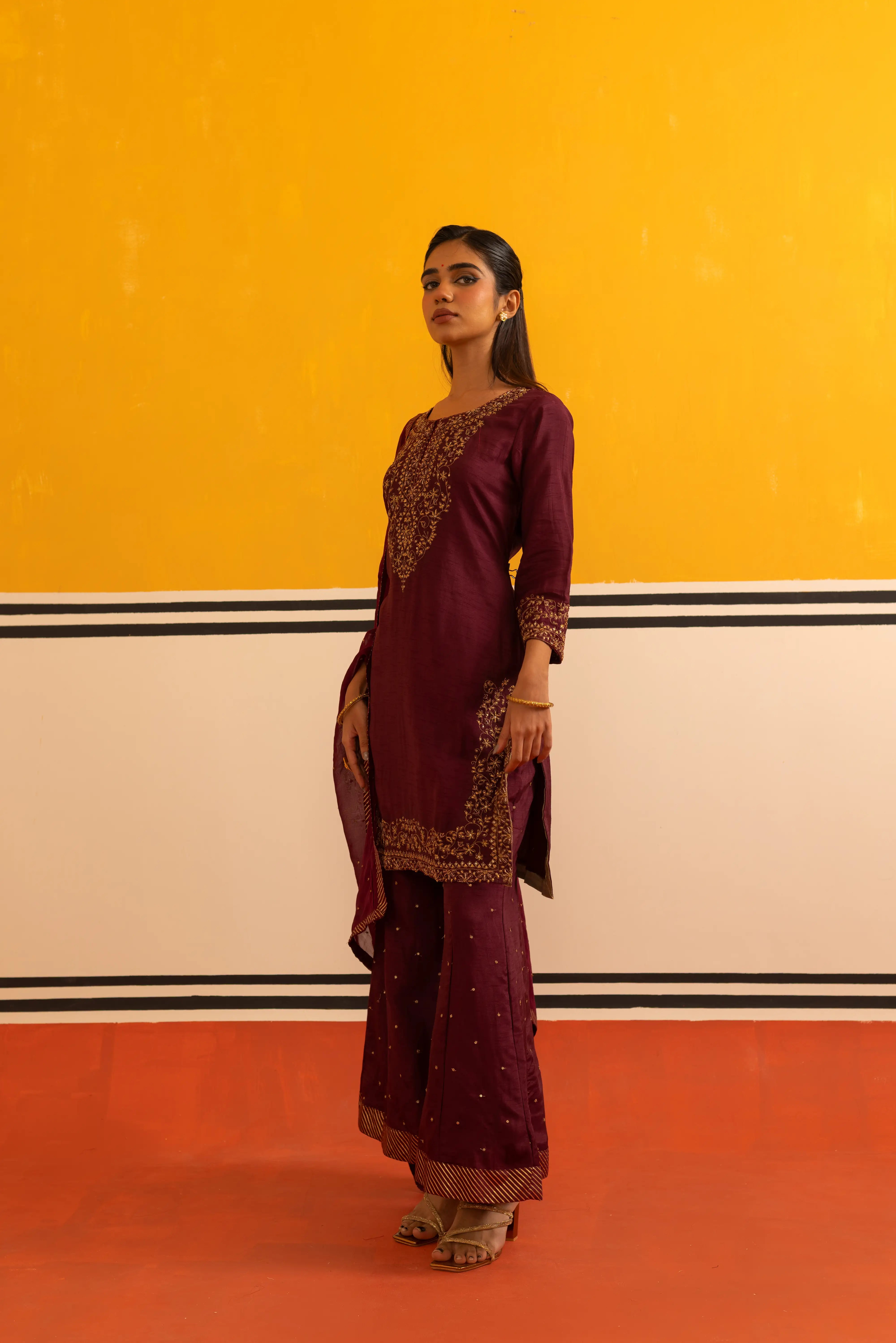 Magenta Straight Suit Set