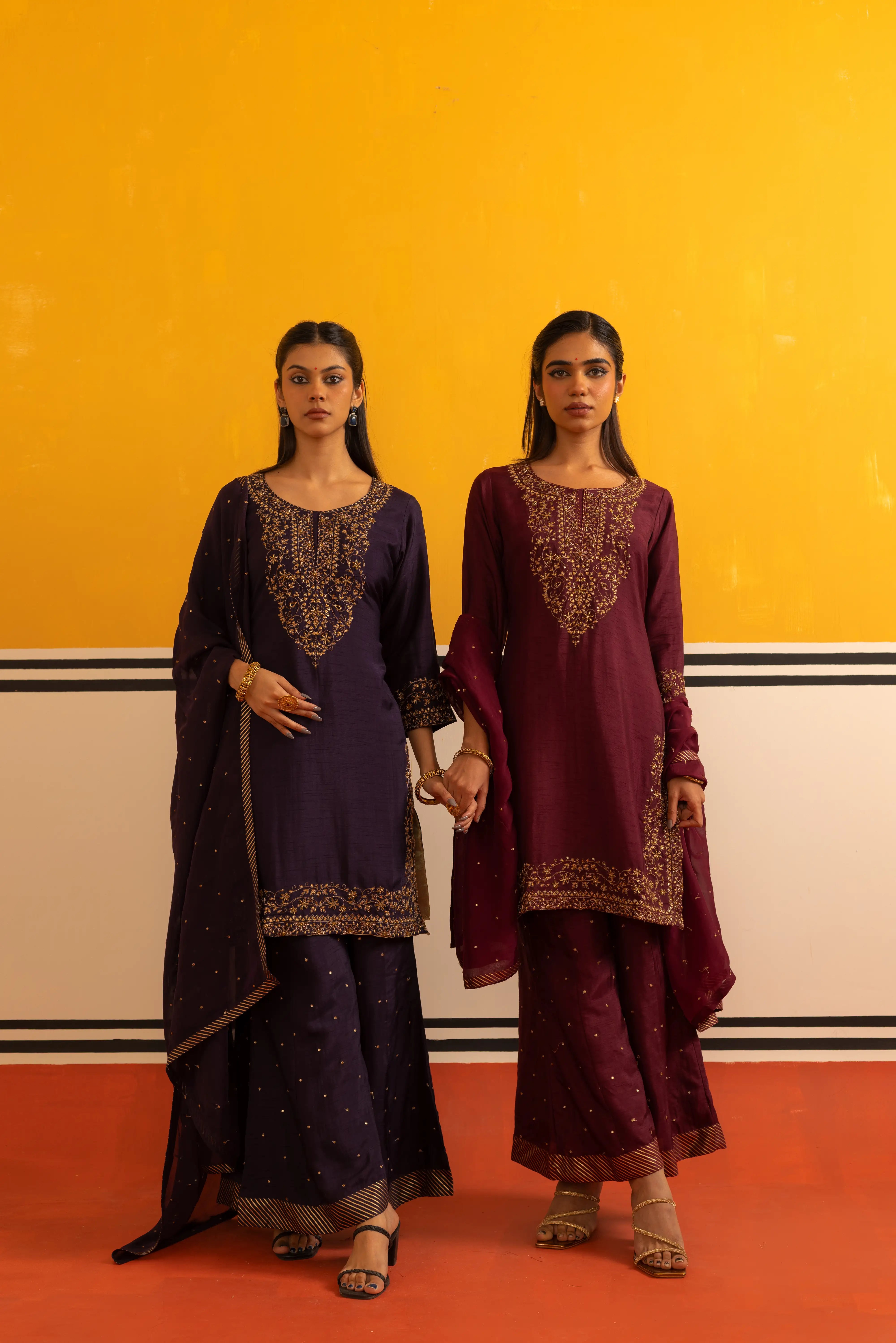 Magenta Straight Suit Set