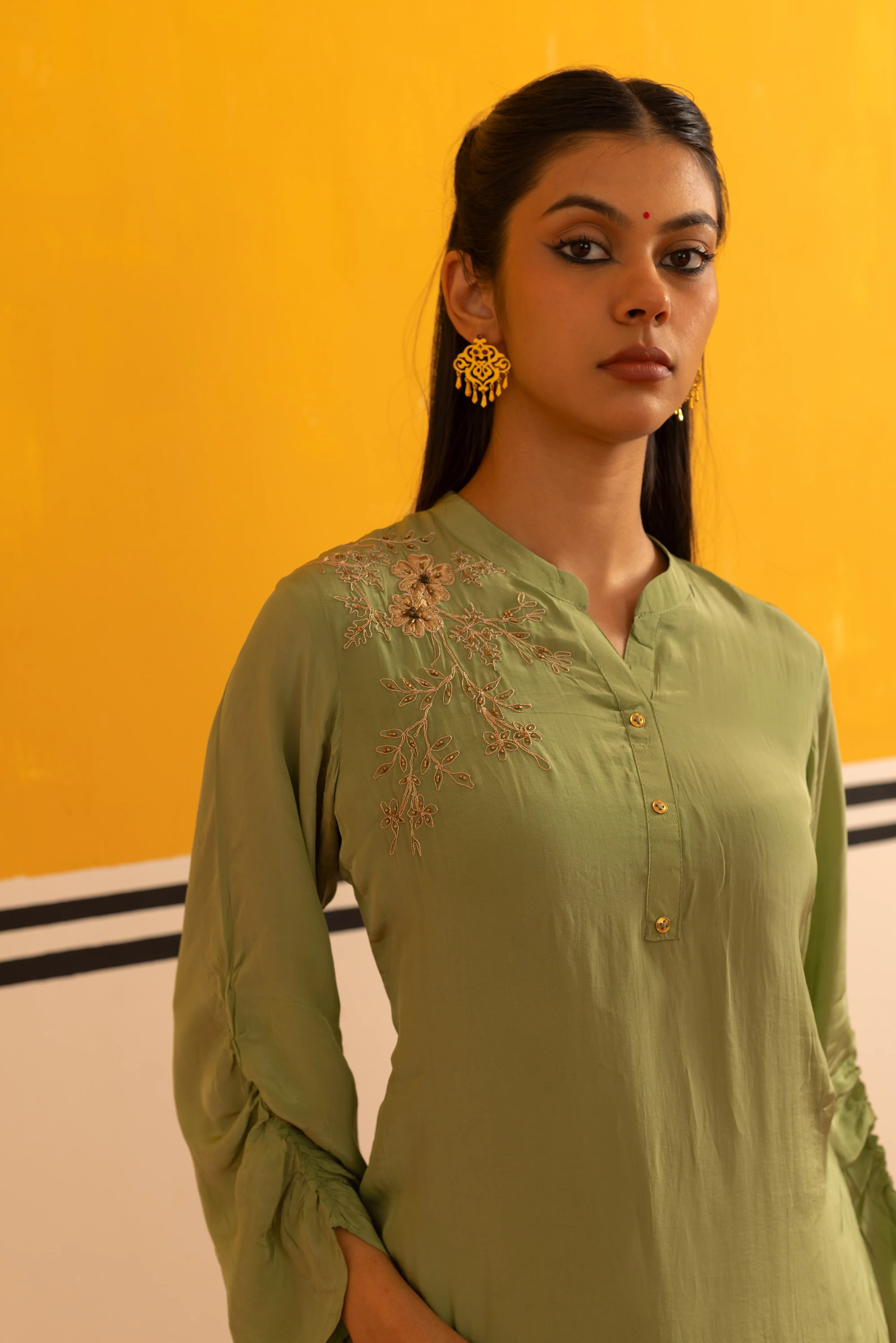 Green Silk Co-ord Set