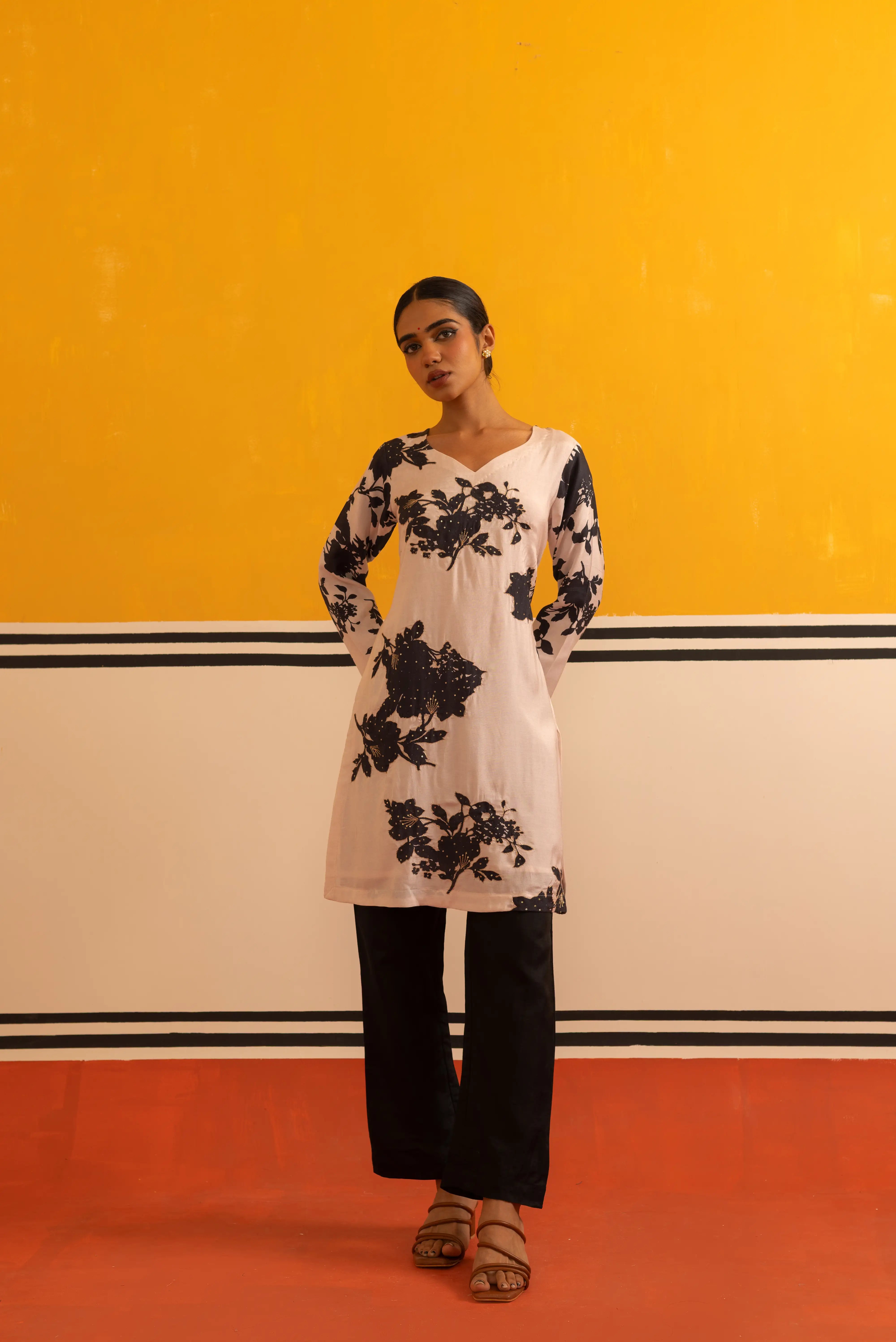 Black Modal Chanderi Co-ord Set