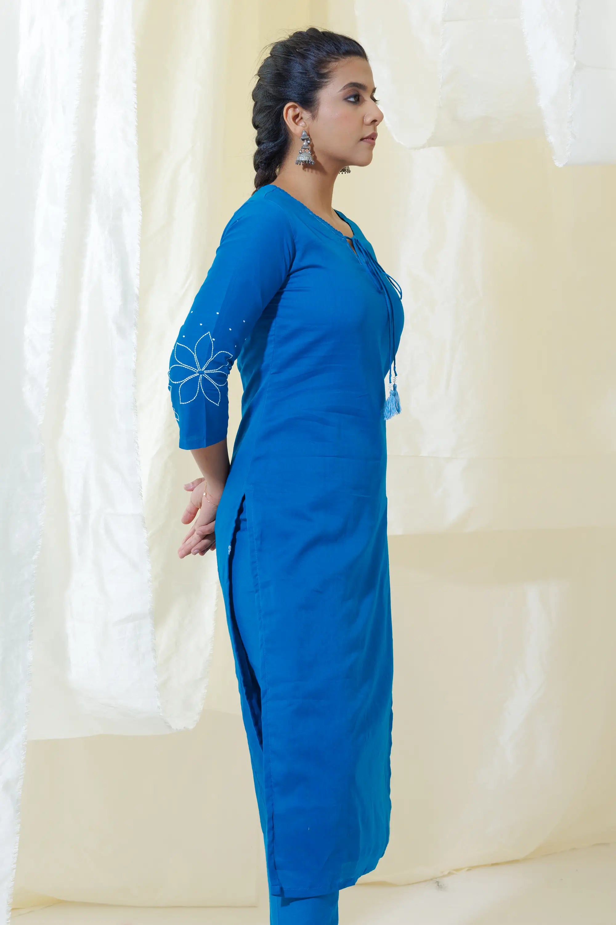 Blue Straight Fit Kurta