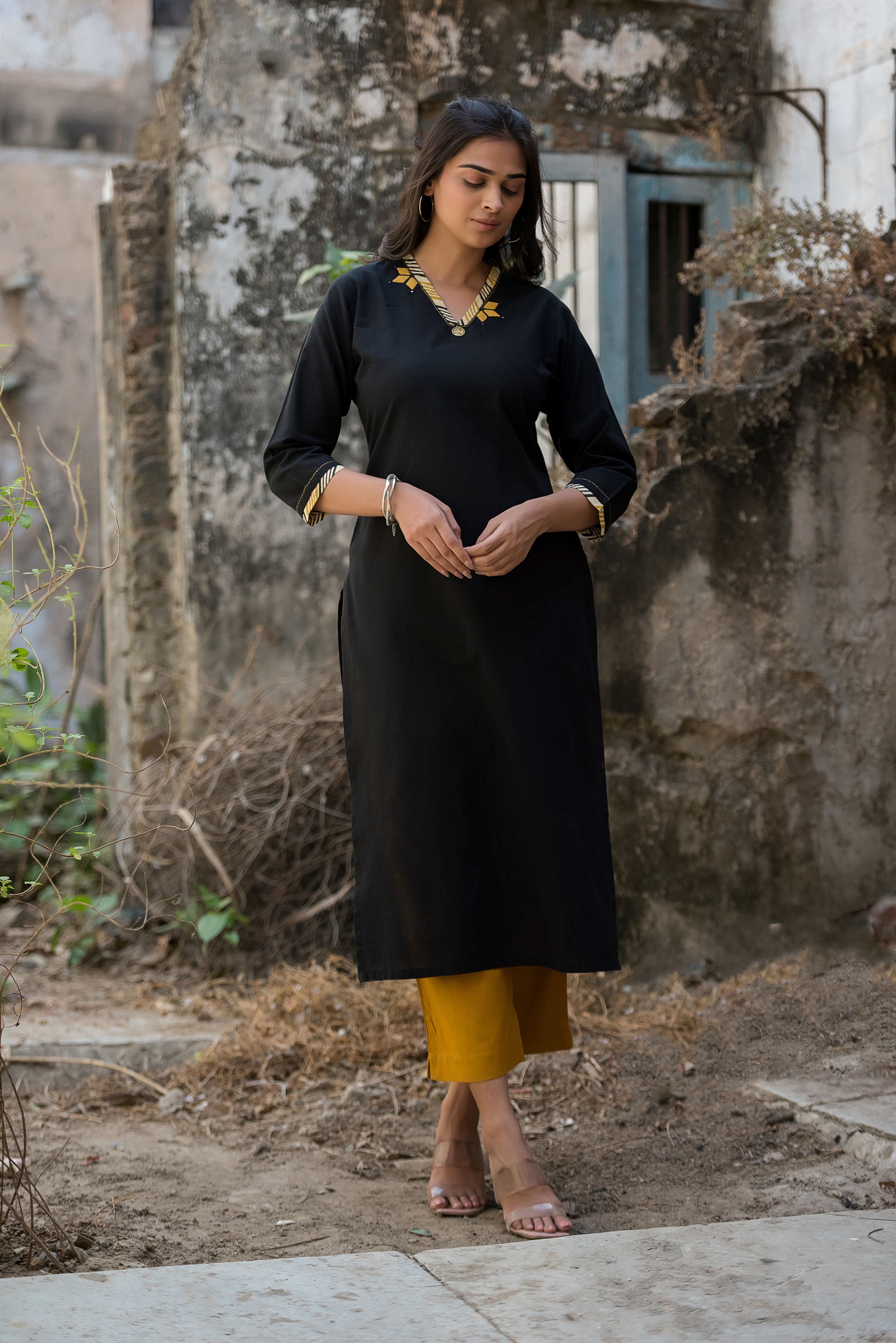 Black Straight Kurti