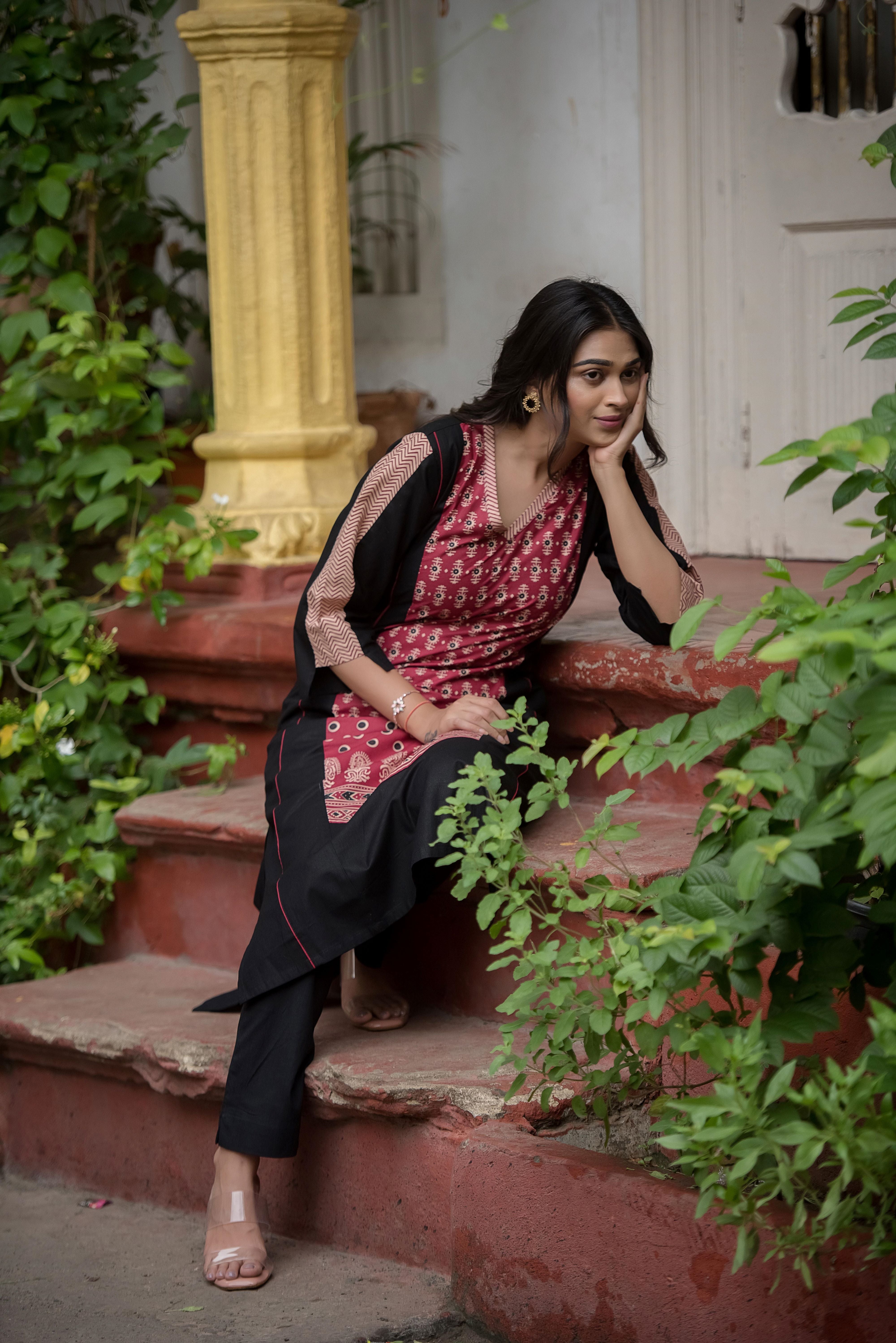 Elegant Black A-Line Kurti