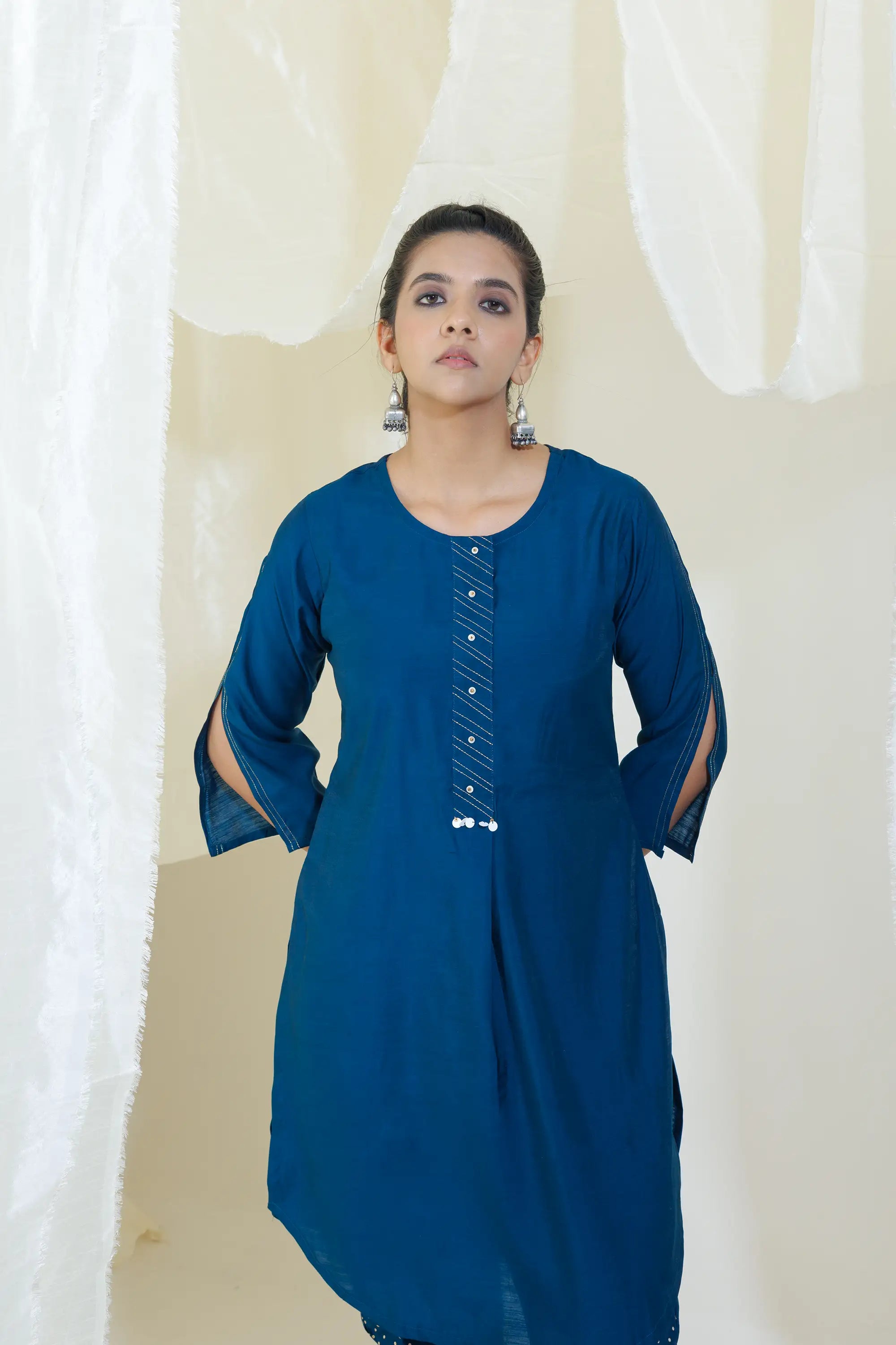 Teal Blue Applecut Kurta Set