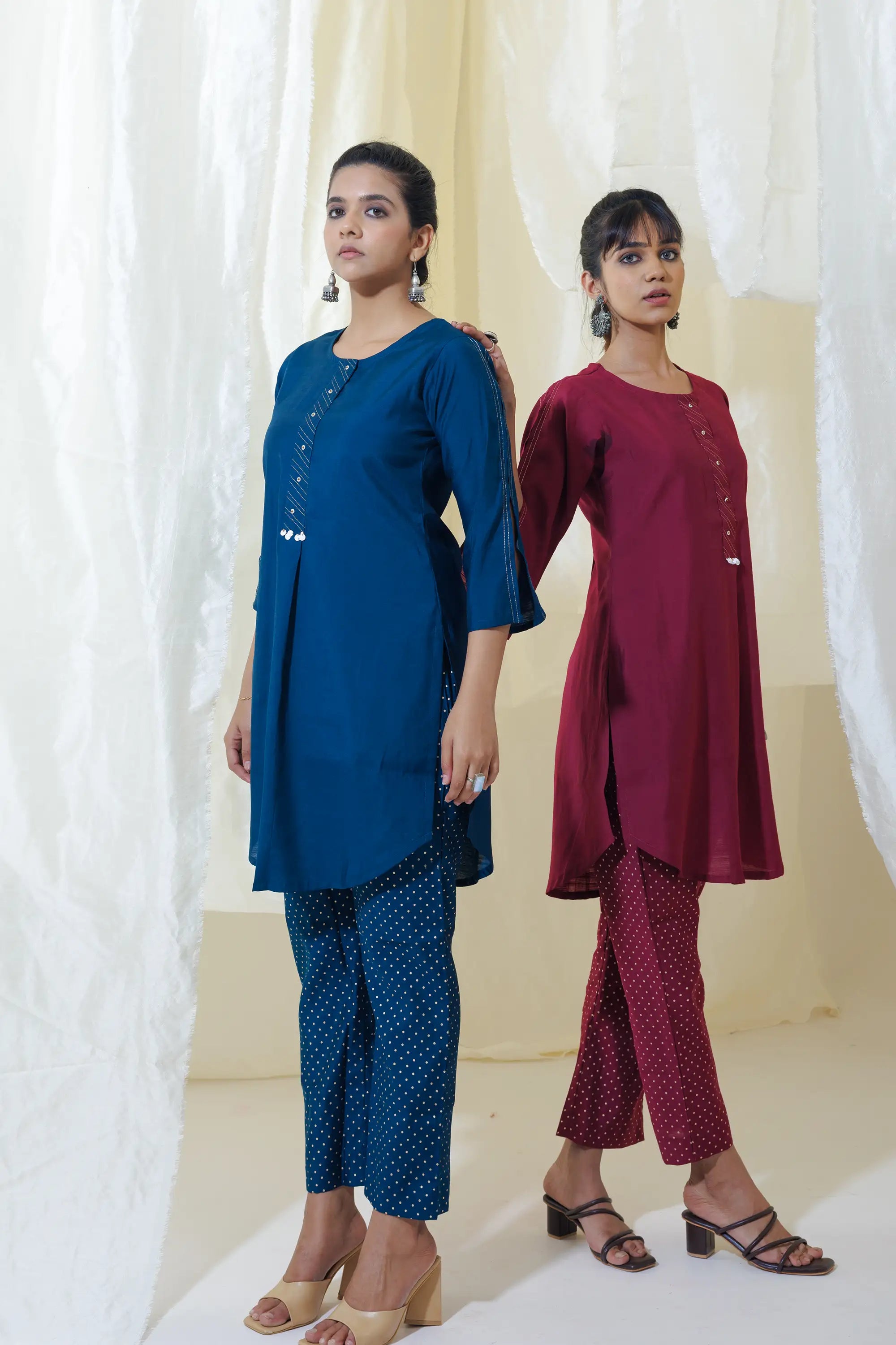 Burgundy Applecut Kurta Set