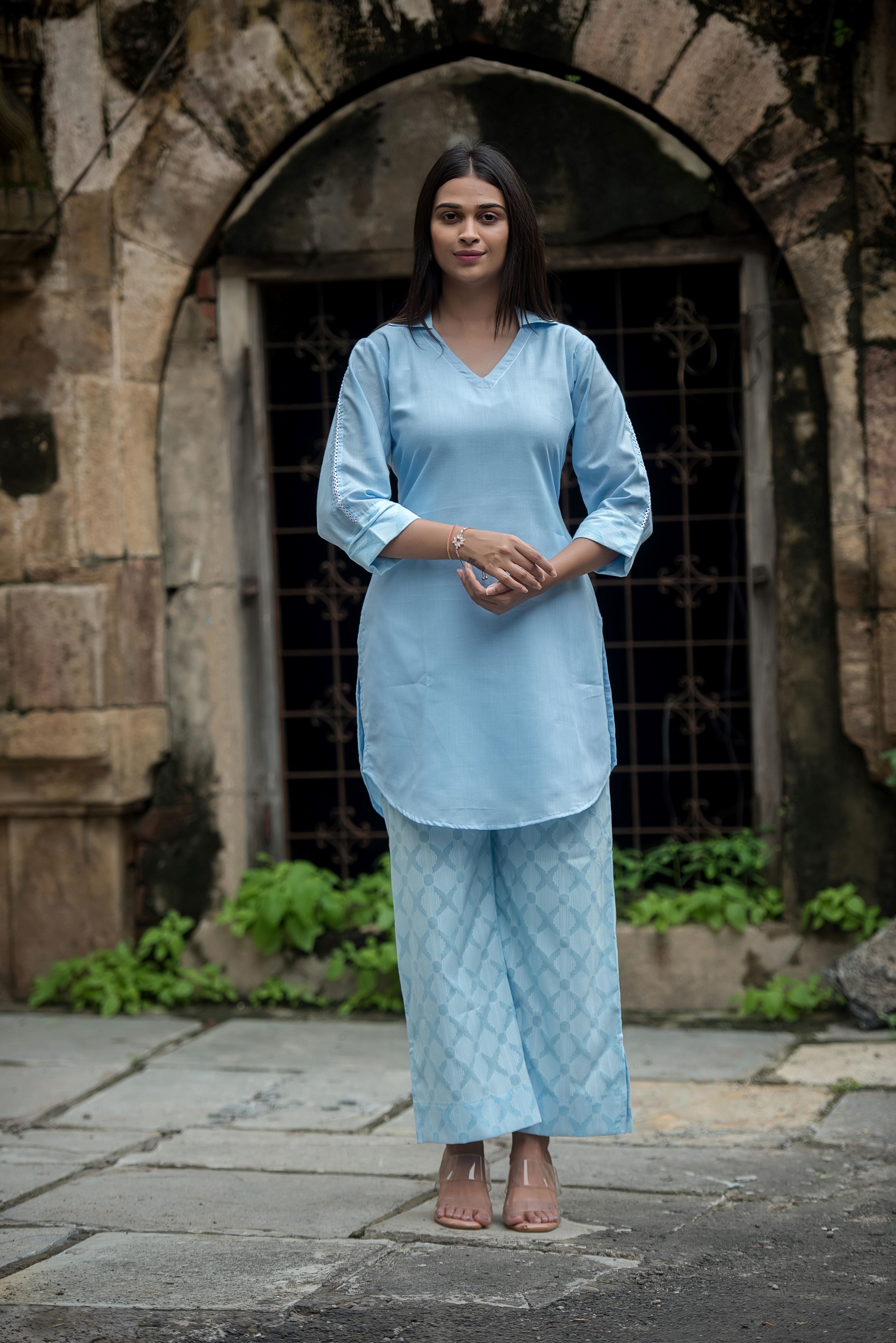Elegant Blue Co-ord Set