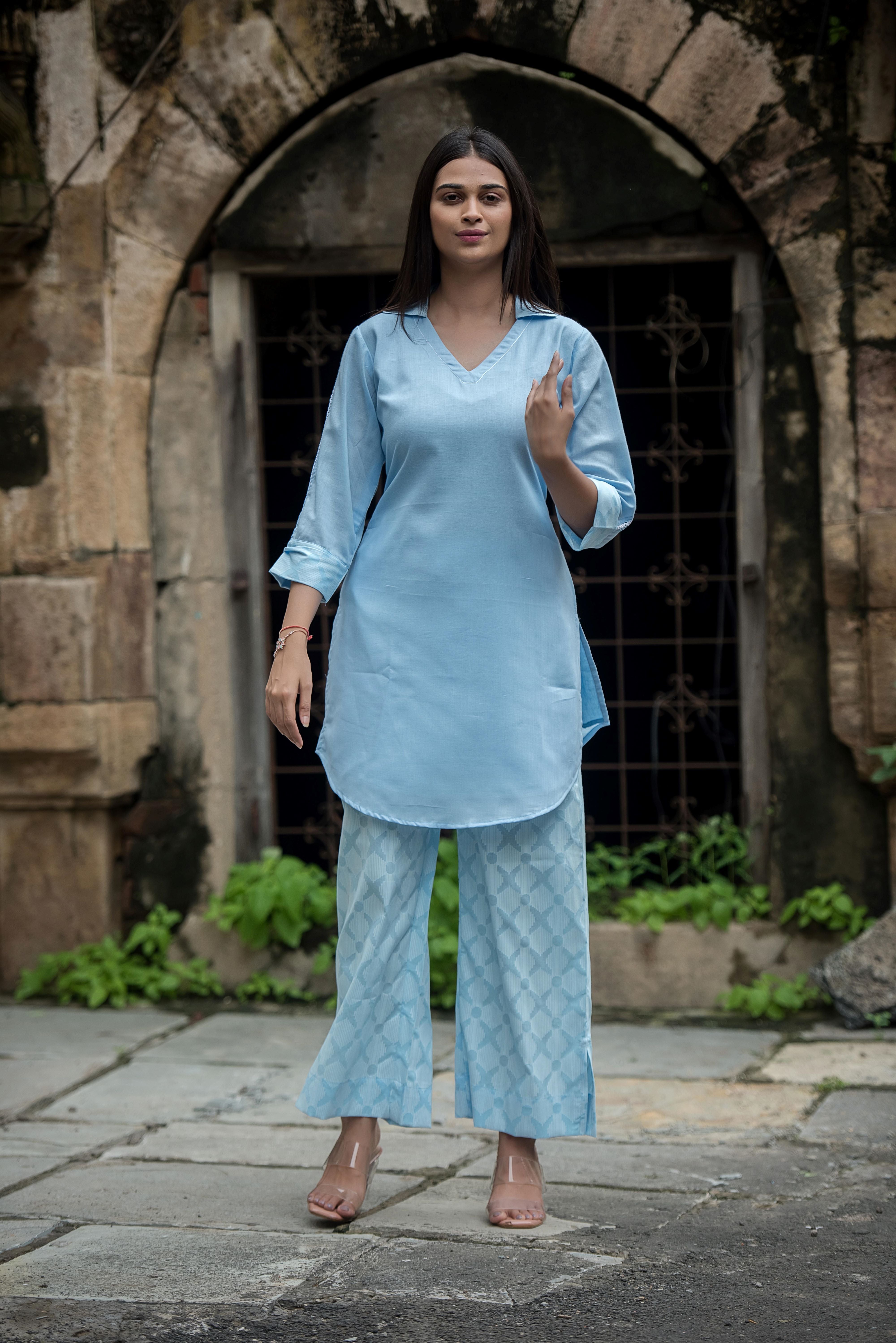 Elegant Blue Co-ord Set