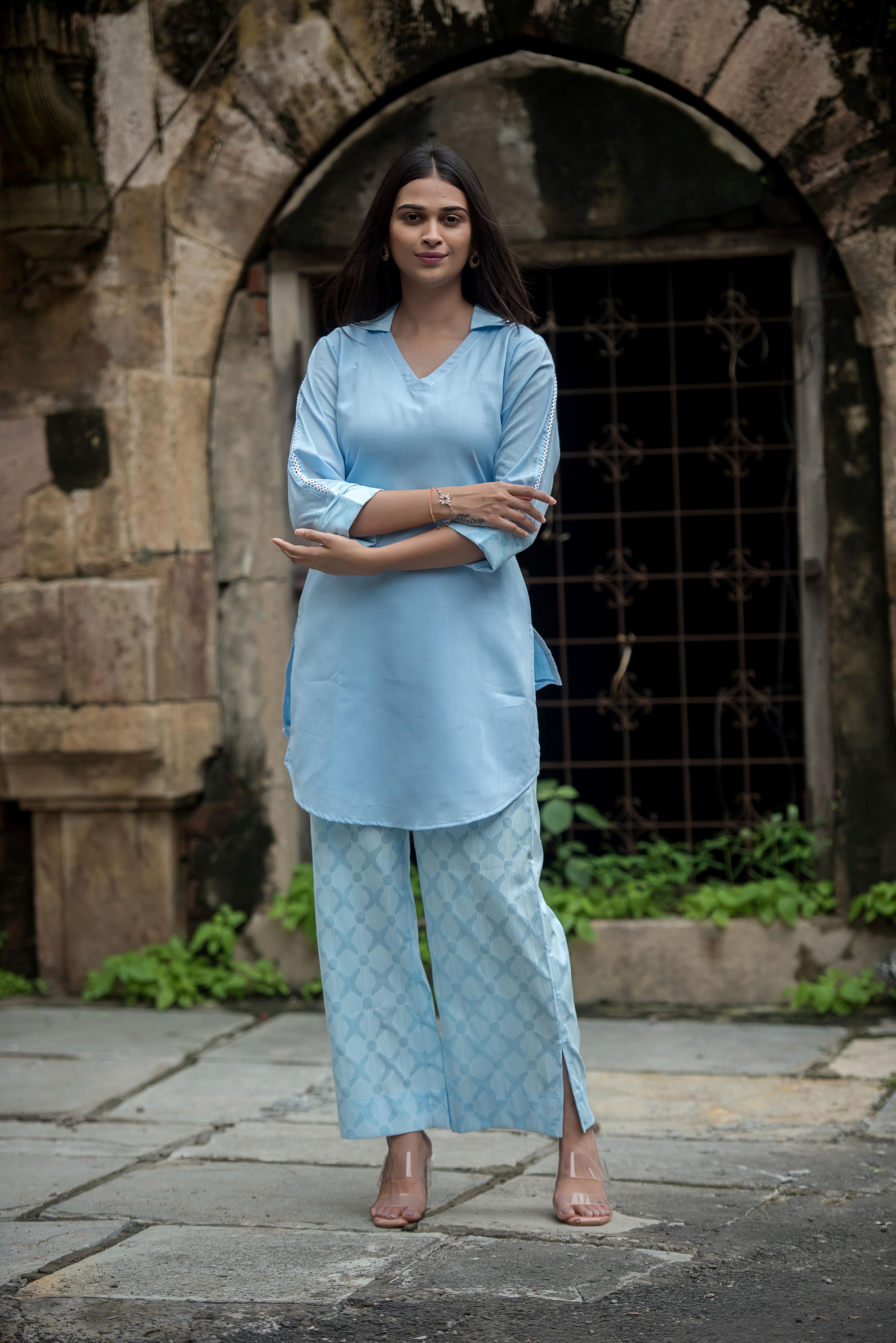 Elegant Blue Co-ord Set